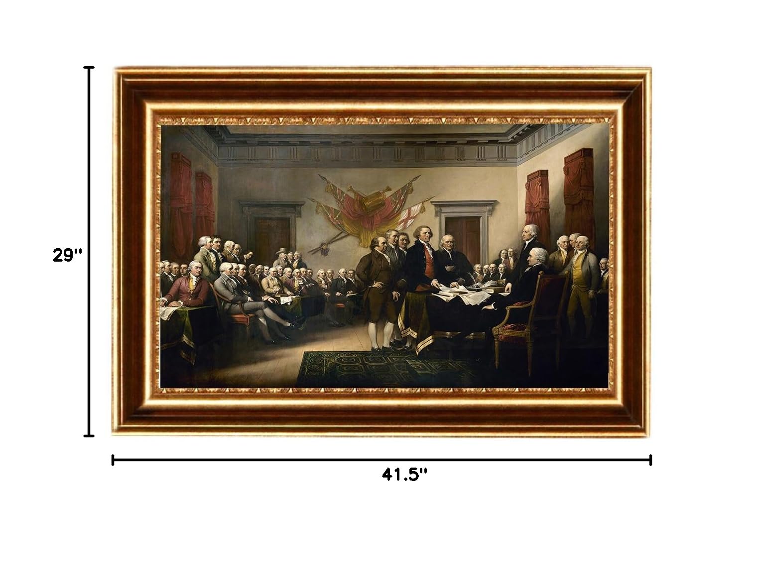 ELITEART John Trumbull Declaration of Independence Oil Painting Reproduction - Giclee Canvas Wall Art Print Framed 41.5x29 Inches - Perfect for Home Office Decor & American History Enthusiasts