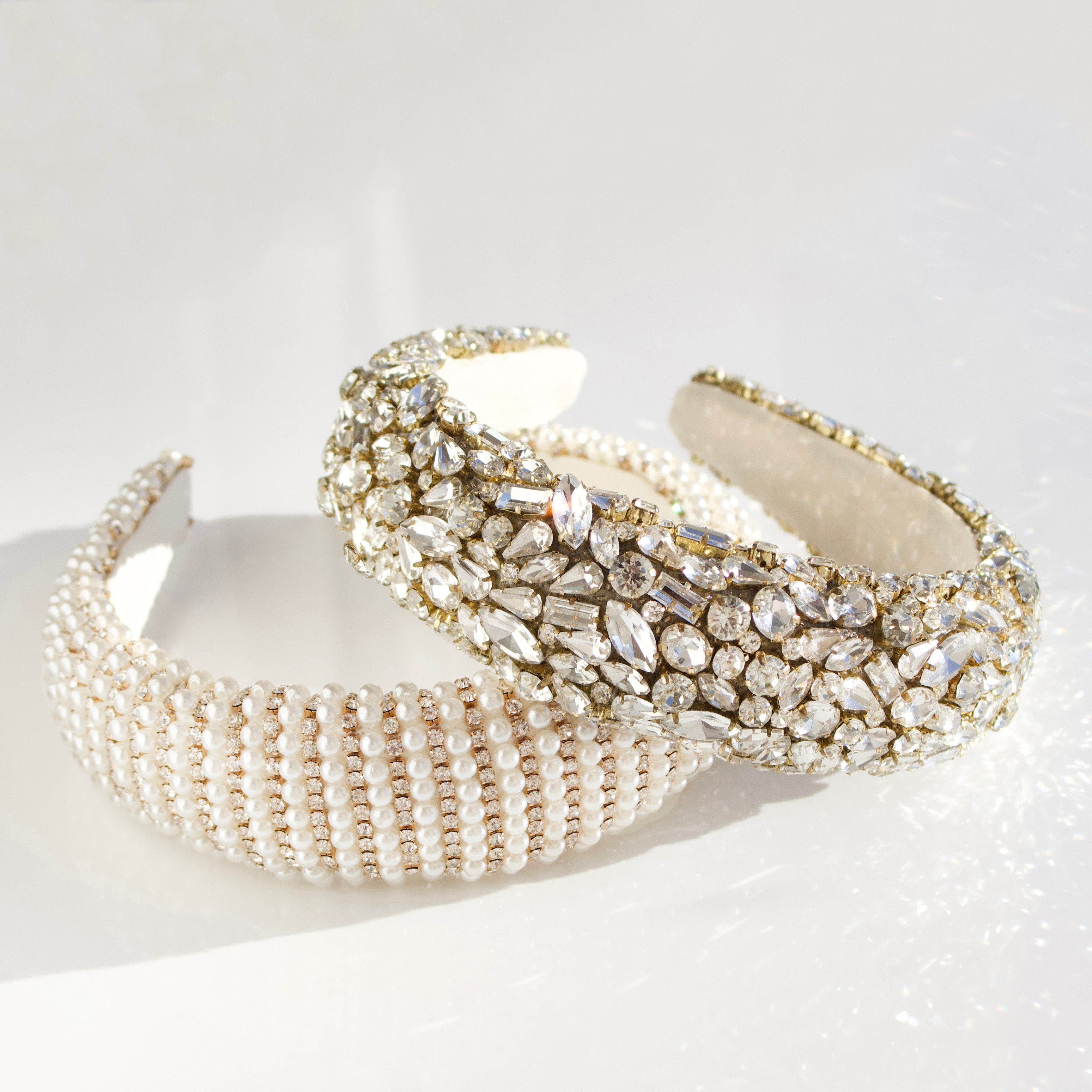 Gia Crystal Embellished Wide Headband for Women - Elegant Rhinestone Hair Accessories for Weddings, Parties & Special Occasions