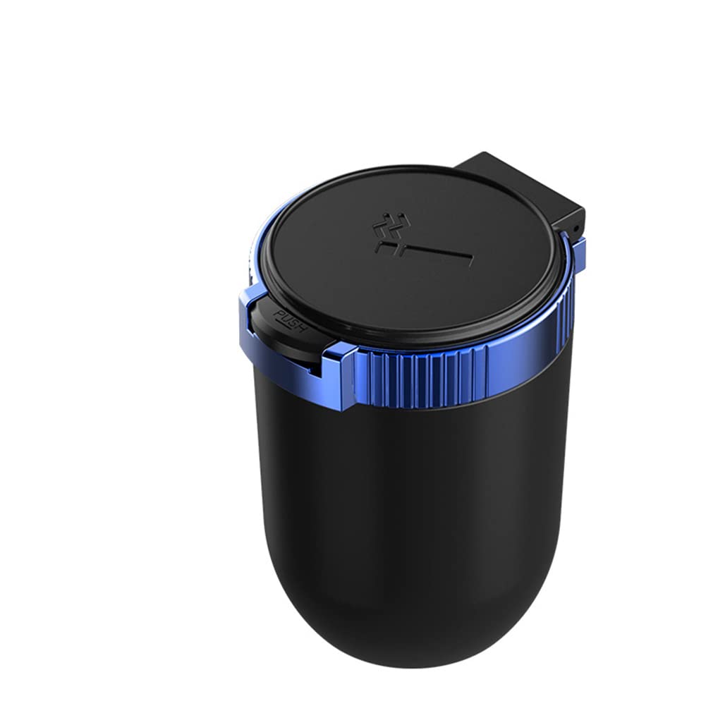 SEADEAR Mini Car Ashtray with LED Indicator - Portable Stainless Steel Smokeless Ashtray with Lid, Detachable & Easy to Clean - Perfect for Car, Office, Travel & Outdoor Smoking (Car Accessories)