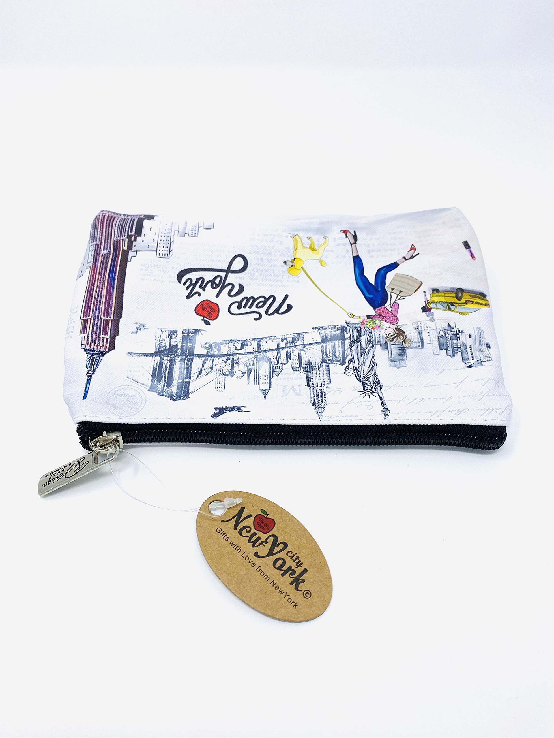 Cute New York Souvenir Zipper Pouch for Girls & Women - Travel Cosmetic Bag, Makeup Purse (JP-330104H) - Perfect for Travel, School & Daily Essentials Storage