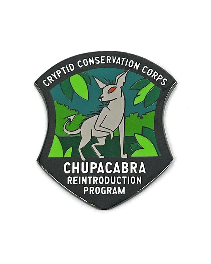 Chupacabra Reintroduction Program Large Enamel Pin - Collectible Novelty Pin for Backpacks, Jackets & Hat Accessories