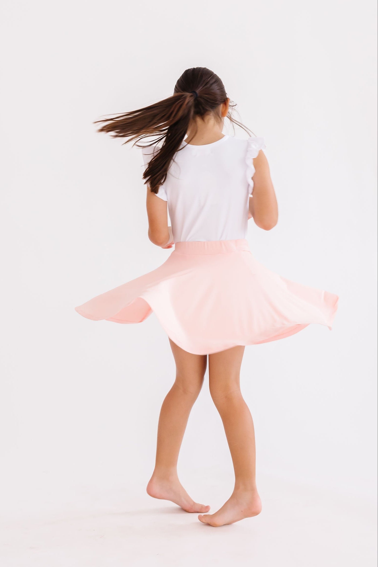 Peach Twirl Skort for Women - Soft Stretchy Tennis Skirt with Built-in Shorts - Perfect for Running, Yoga, and Casual Wear