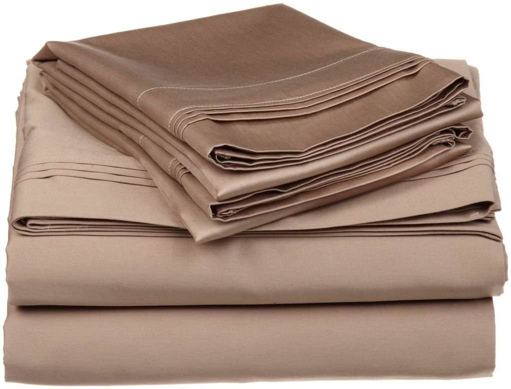 Premium 100% Cotton Full Size Deep Pocket Sheets Set - Taupe - Soft & Breathable Bed Sheets for Comfortable Sleep - Perfect for Guest Rooms, Dorms & Master Bedrooms