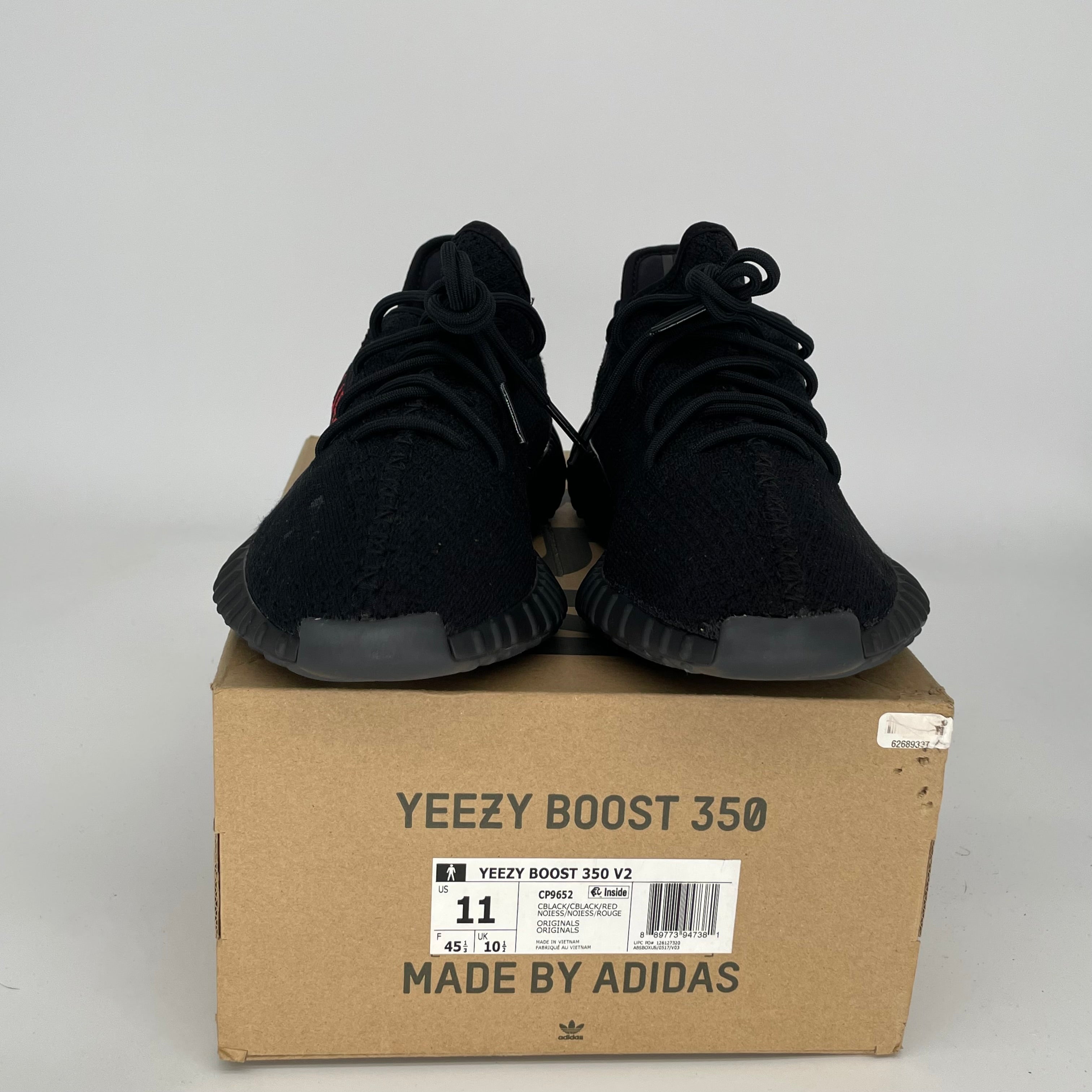 Adidas Yeezy Boost 350 V2 'Bred' - Men's Size 11 | Black/Red Sneakers CP9652 | Running, Casual Wear & Street Style Fashion