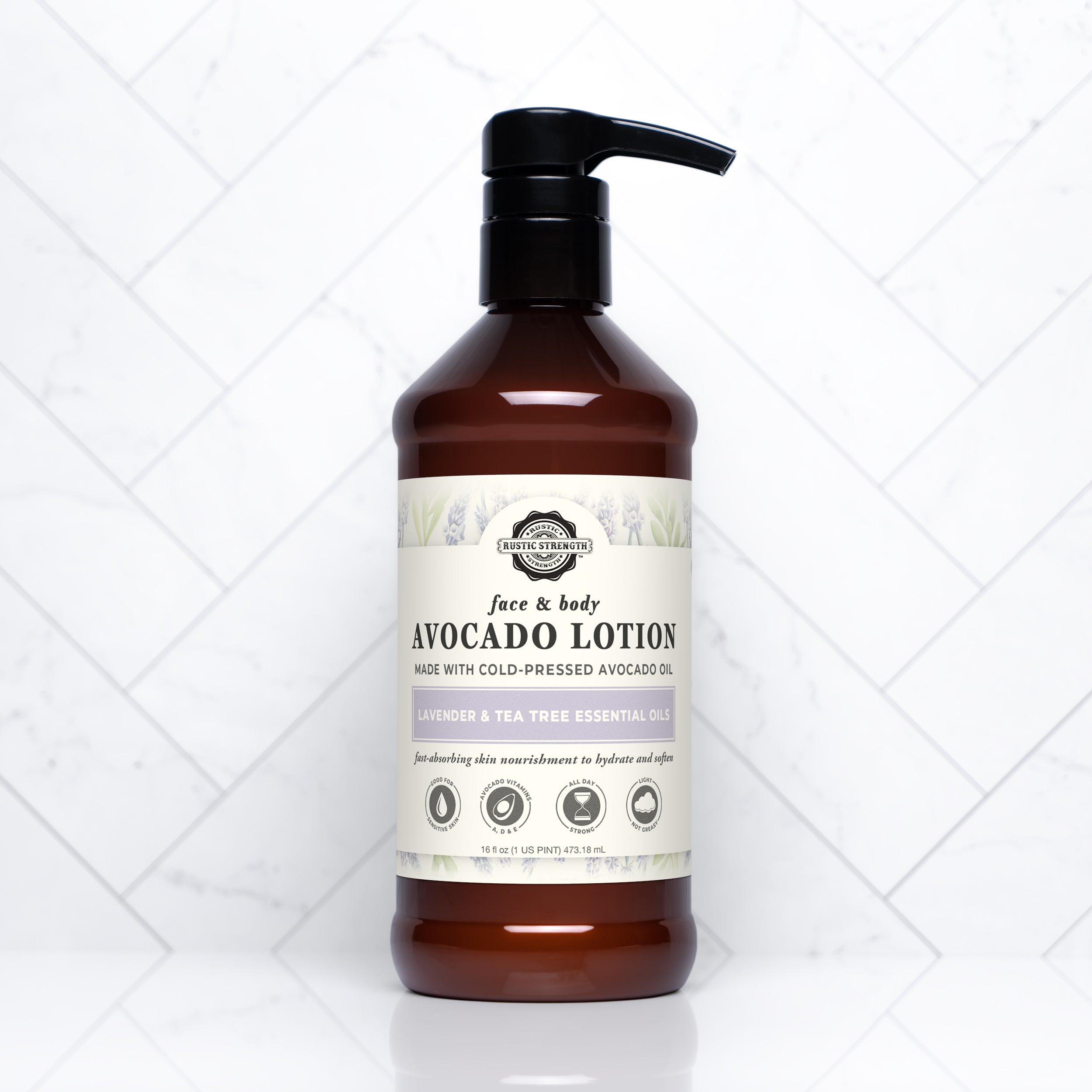 Organic Avocado Lotion with Lavender & Tea Tree Oil - Moisturizing Body Cream for Dry Skin - Perfect for Daily Hydration & Relaxation After Shower or Before Bed