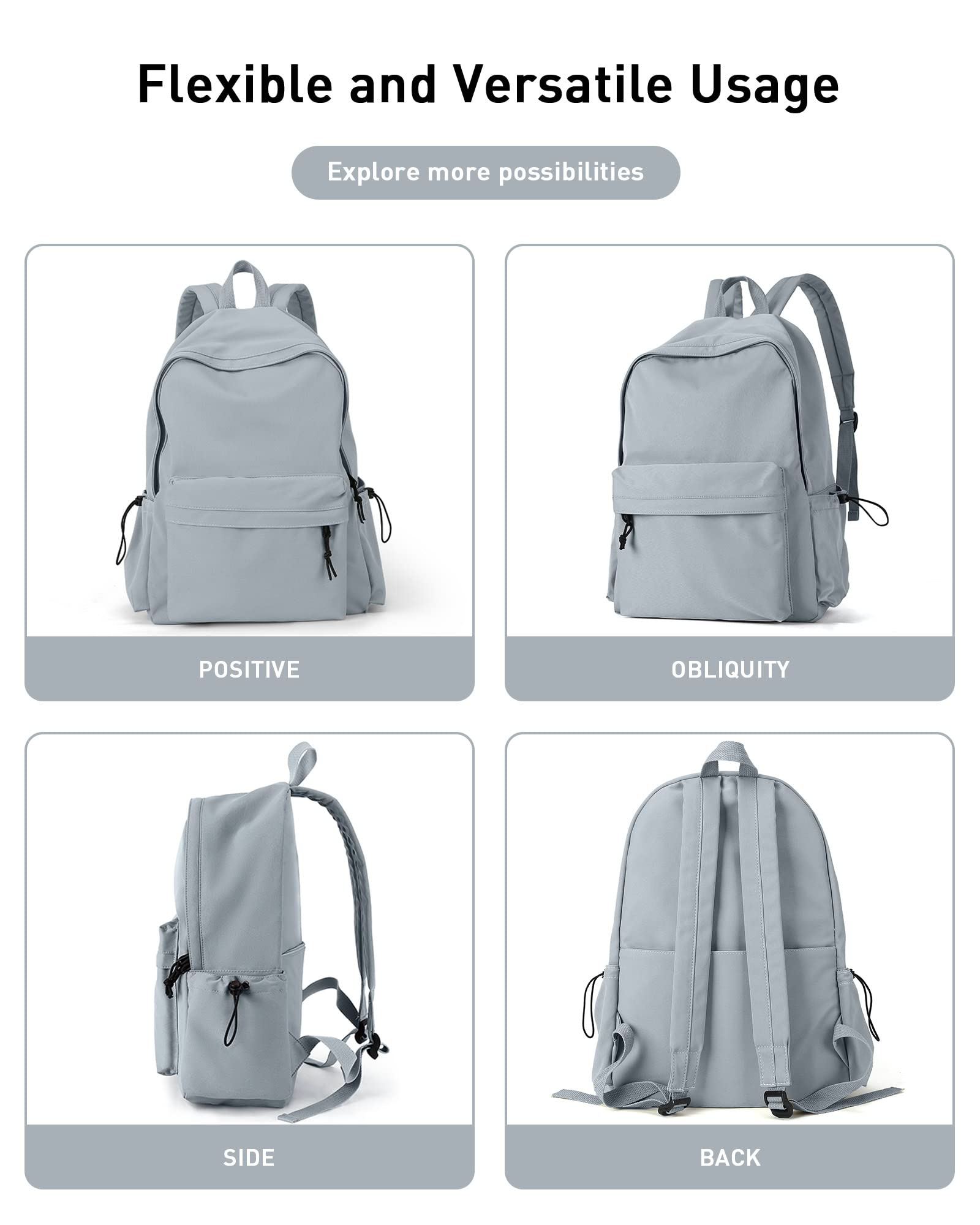 Stylish Blue Waterproof Backpack for School, College & Travel - Lightweight Laptop Bookbag for Women, Men, Girls & Boys - Perfect for Daily Commute, Campus Life & Outdoor Adventures