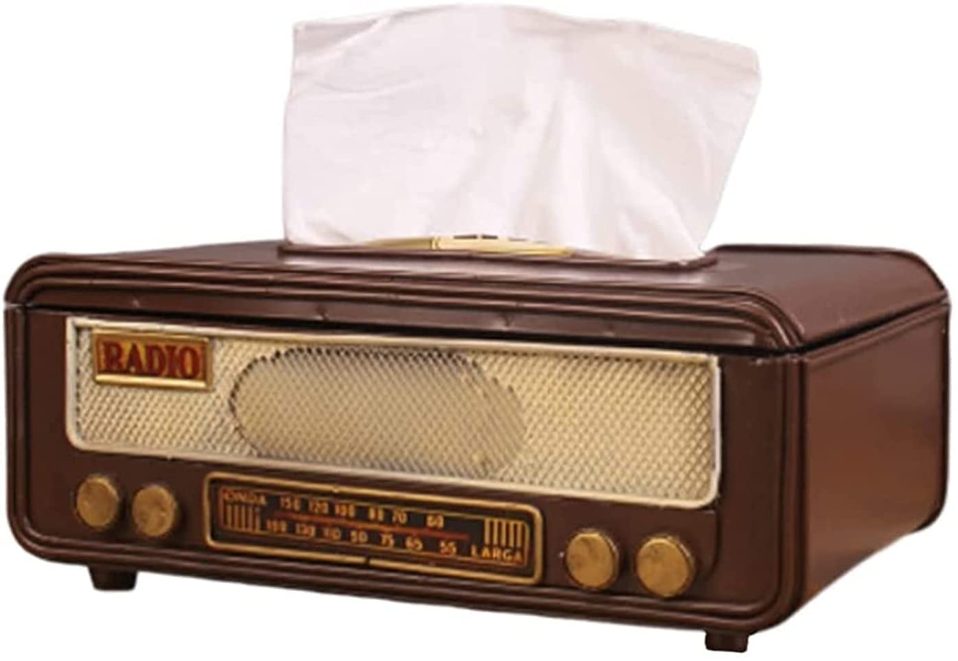 Vintage Radio-Shaped Tissue Box Cover - Decorative Iron Tissue Holder for Home, Kitchen & Bathroom | Perfect for Living Room, Bedroom & Office Decor