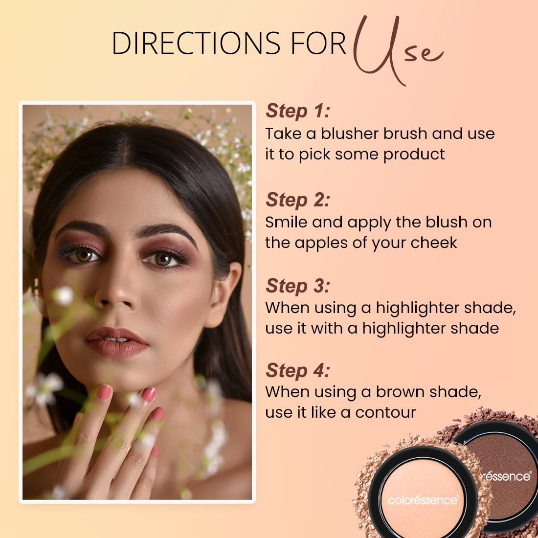 COLORESSENCE Satin Smooth Highlighter with Natural Pearl Finish - Mauve Blush for Face Contouring | Perfect for Everyday Glow & Special Occasion Makeup