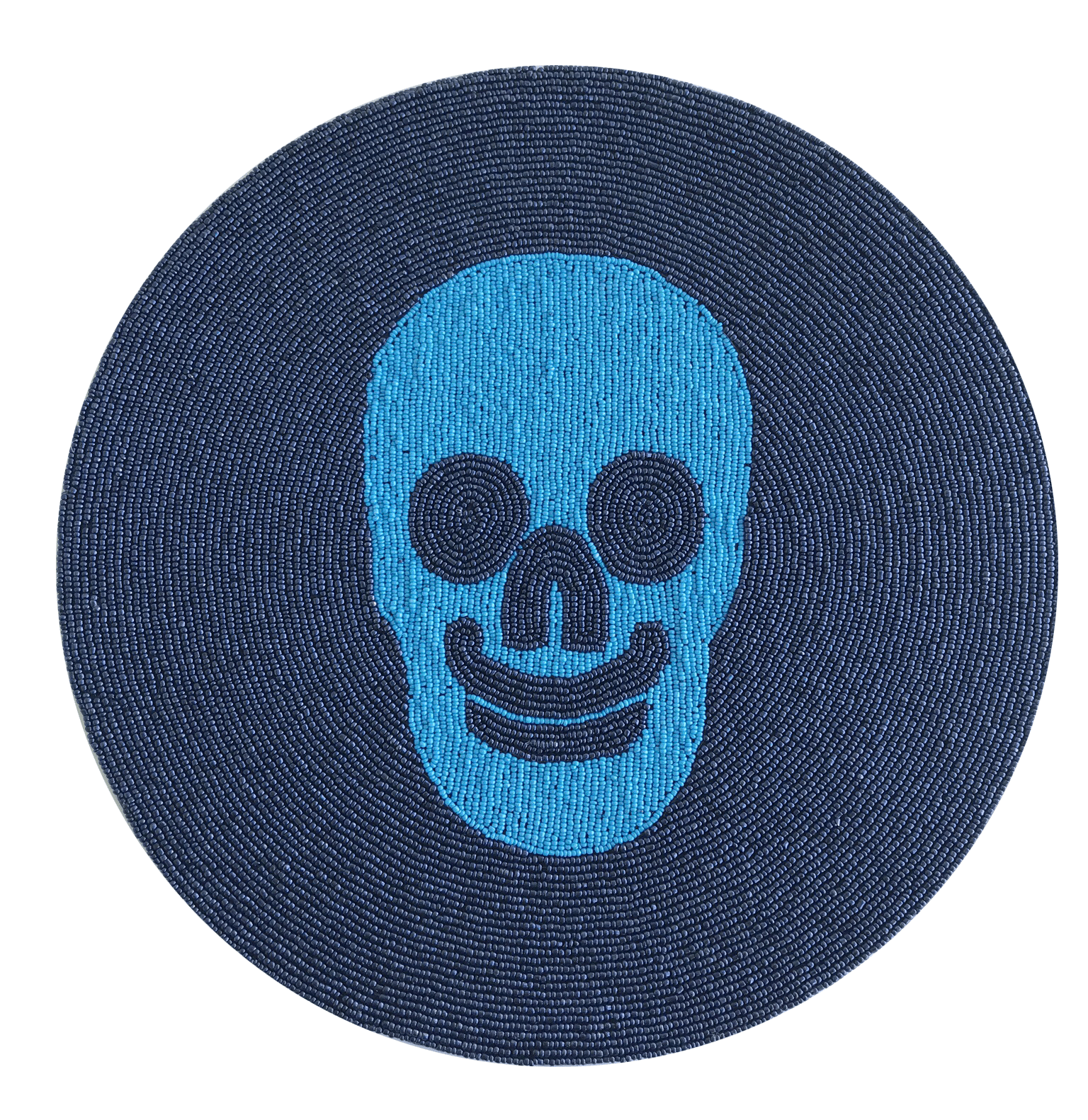 Blue Skull Beaded Placemat - Gothic Boho Table Decor for Halloween, Dinner Parties & Home Decor