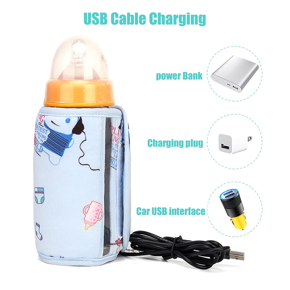 USB Portable Baby Bottle Warmer - Washable Milk Warmer & Temperature Keeper for Infants - Perfect for Home, Travel, Car & On-the-Go Feeding