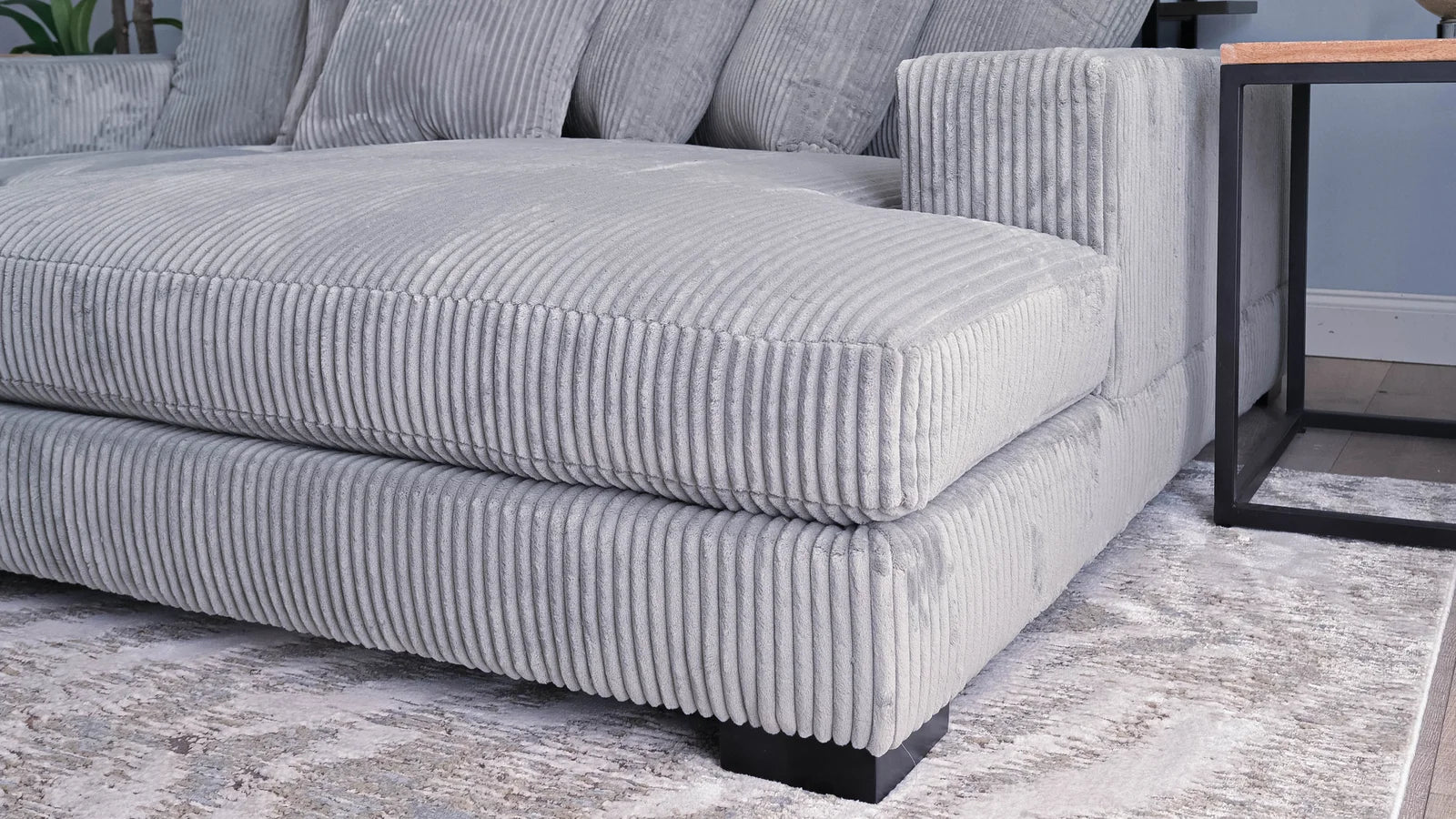 2-Piece Corduroy Sectional Sofa Set - Modern Velvet Living Room Couch with Chaise | Comfortable L-Shaped Sofa for Small Spaces, Apartments & Cozy Home Decor
