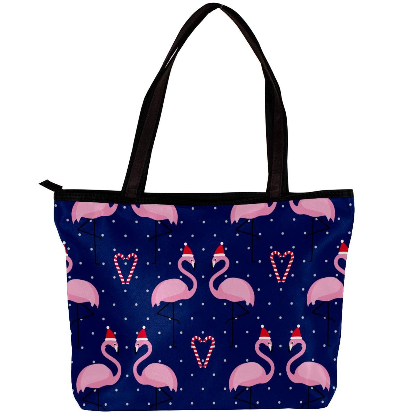 Stylish Flamingo & Leaf Print Tote Bag for Women - Lightweight Shoulder Bag with Inner Pouch | Perfect for Beach, Shopping & Everyday Use