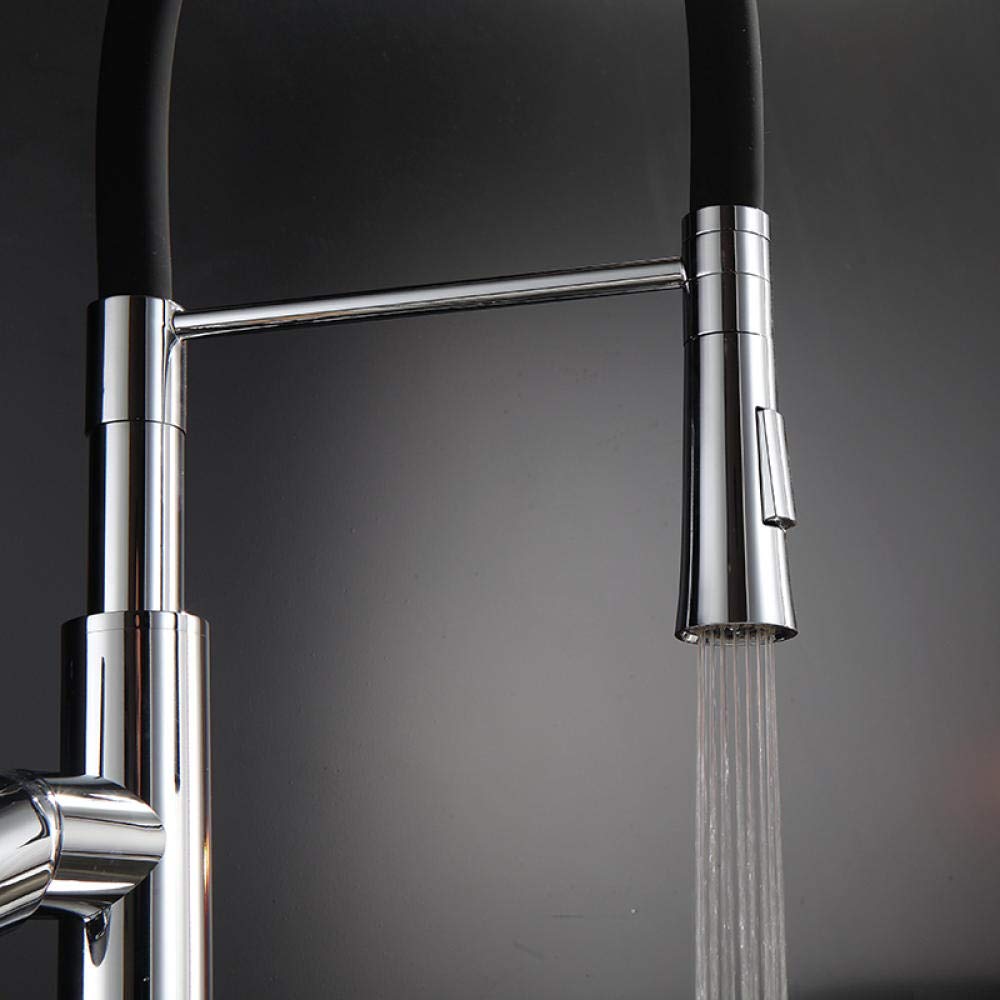 Pull Out Kitchen Faucet with Dual Spray Nozzle - Single Handle Deck Mounted Hot & Cold Water Mixer Tap for Sink - Perfect for Washing Dishes, Filling Pots & Cleaning Vegetables