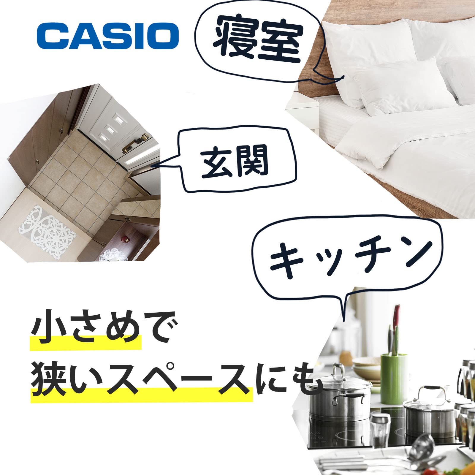 Casio Digital Alarm Clock with LED Light, Flashlight, Temperature Display & Radio - DQD-410J-7JF - Perfect for Bedroom, Office, Travel and Emergency Use