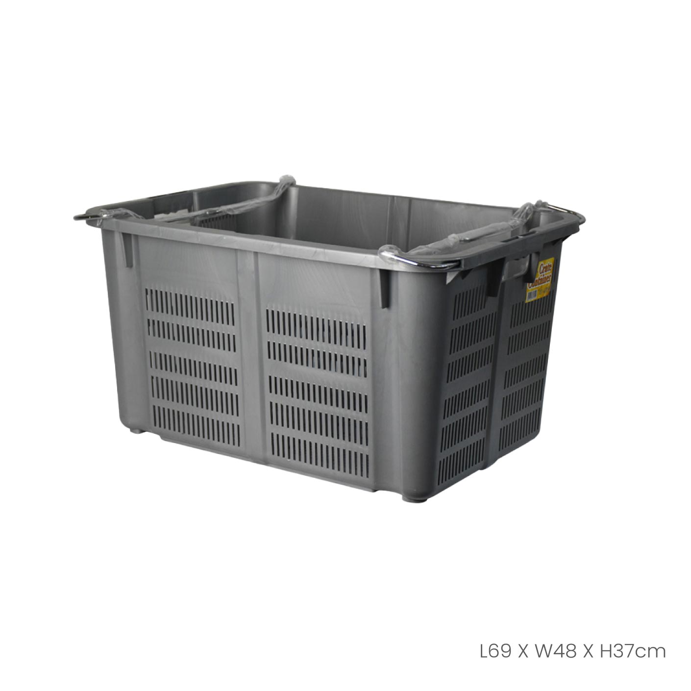 Heavy Duty Metal Handle Industrial Basket - Durable Storage Solution for Warehouse, Garage & Workshop Organization (ID4719) - Perfect for Tools, Parts & Supplies Storage