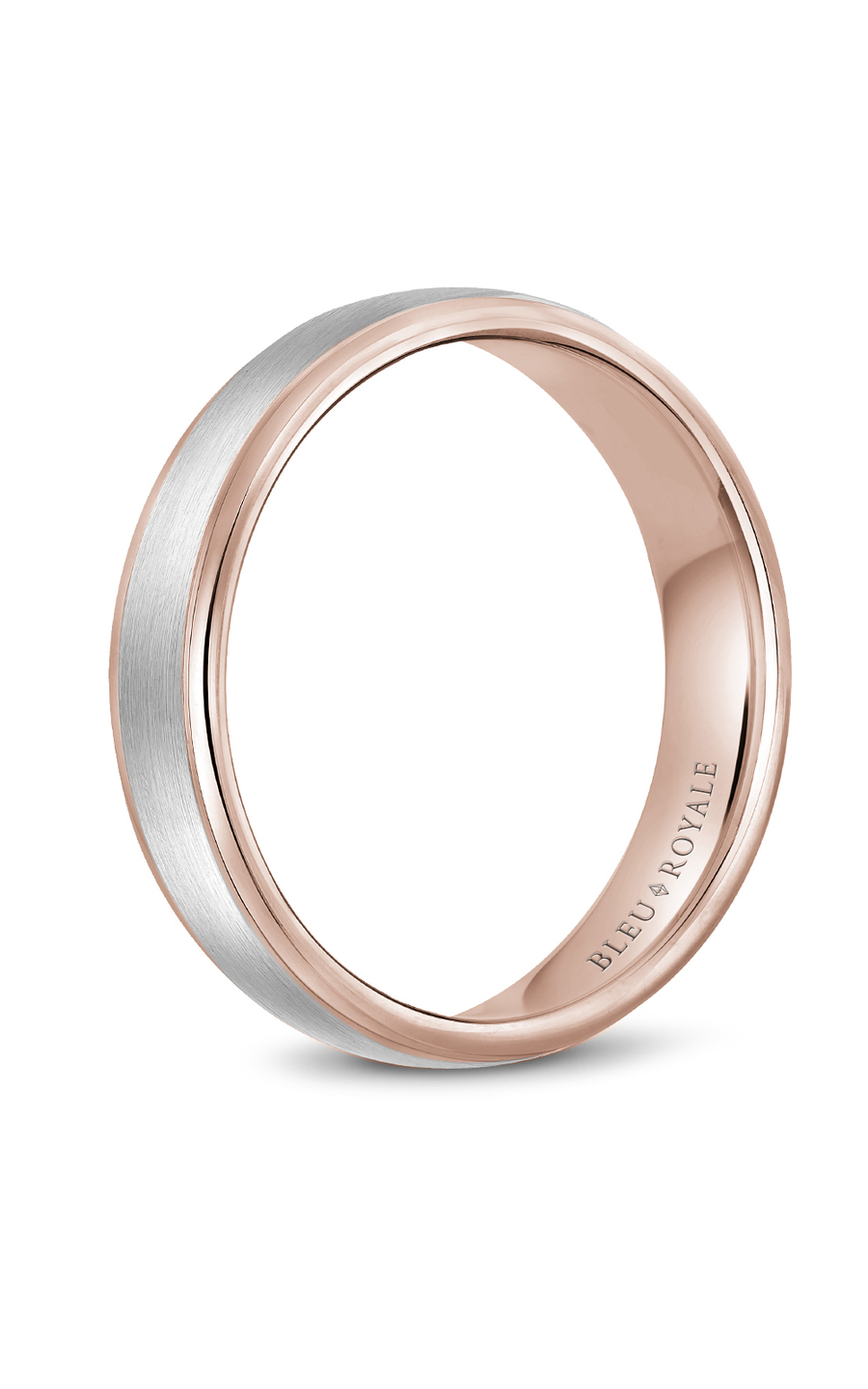 Bleu Royale Men's Wedding Band Ring RYL 058WR55 - 14K White Gold Classic Wedding Ring for Men, Perfect for Engagement, Anniversary & Special Occasions