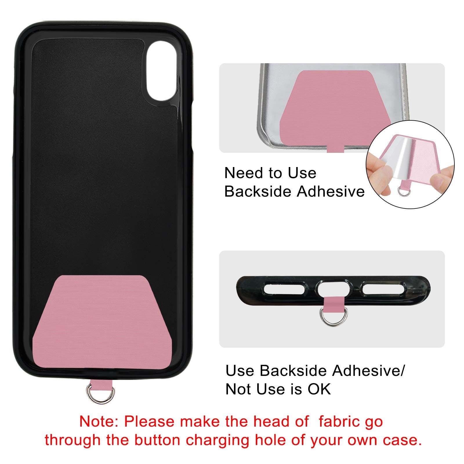 Takyu Adjustable Cell Phone Lanyard Neck Strap - Universal Crossbody Phone Holder for iPhone, Samsung & Most Smartphones - Soft Polyester Strap (Pink) - Perfect for Work, Travel & Outdoor Activities