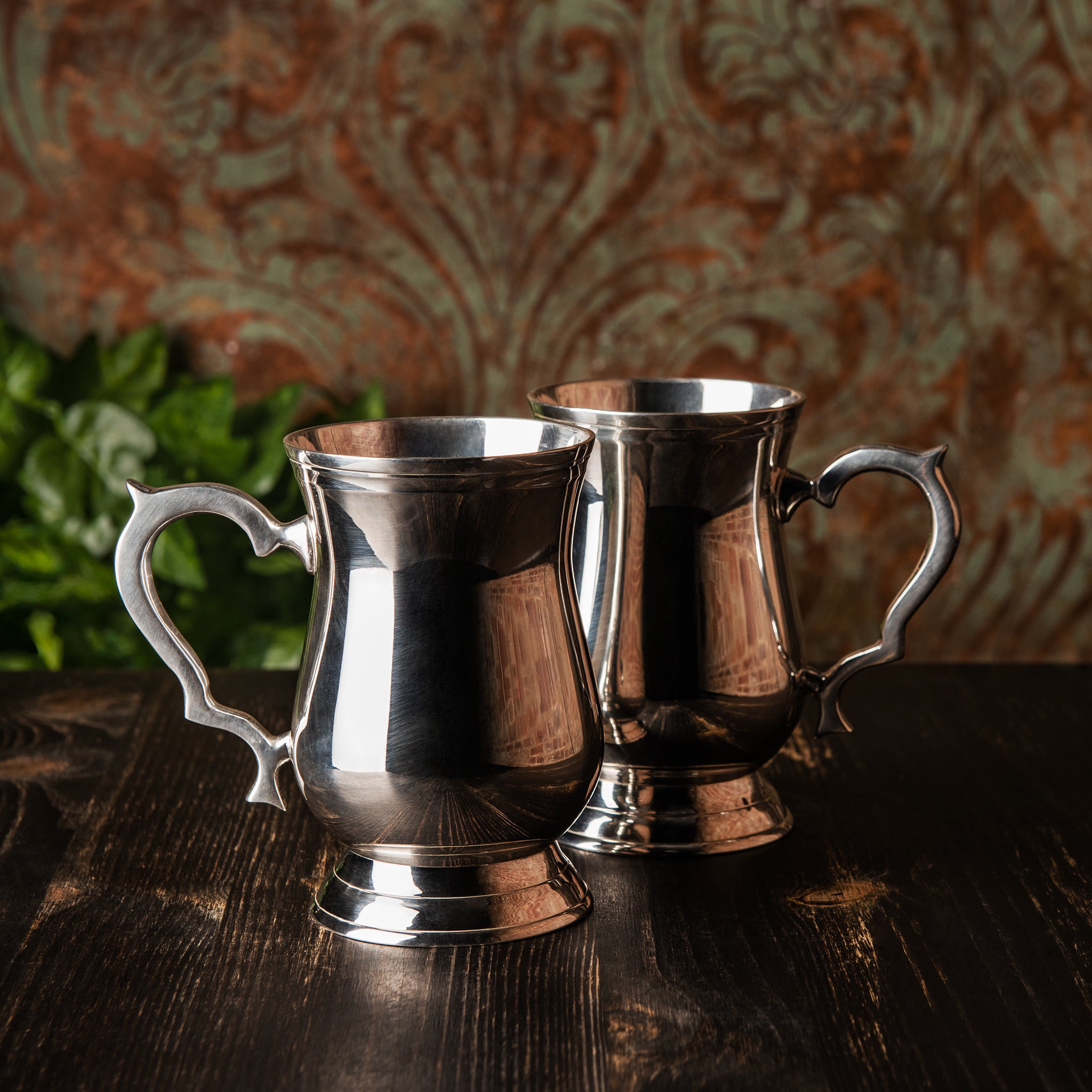 Premium Blue Blazer Mugs - Silver Plated Stainless Steel, 19oz (575ml) Coffee Cups, Set of 2 - Perfect for Hot Drinks, Office Use & Elegant Gift Giving