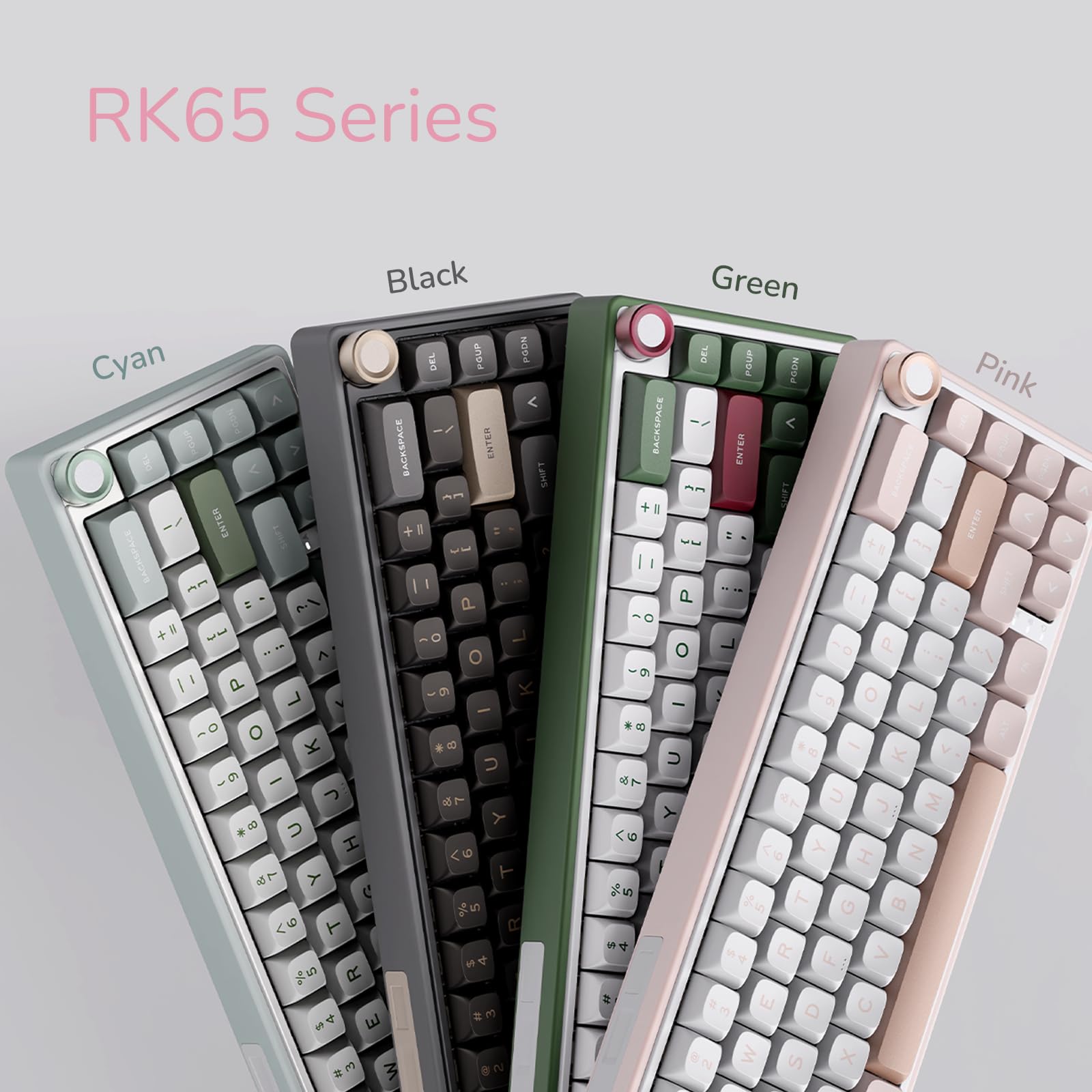 RK R65 60% RGB Wired Mechanical Keyboard - Hot Swappable, PBT Keycaps for Gaming & Office