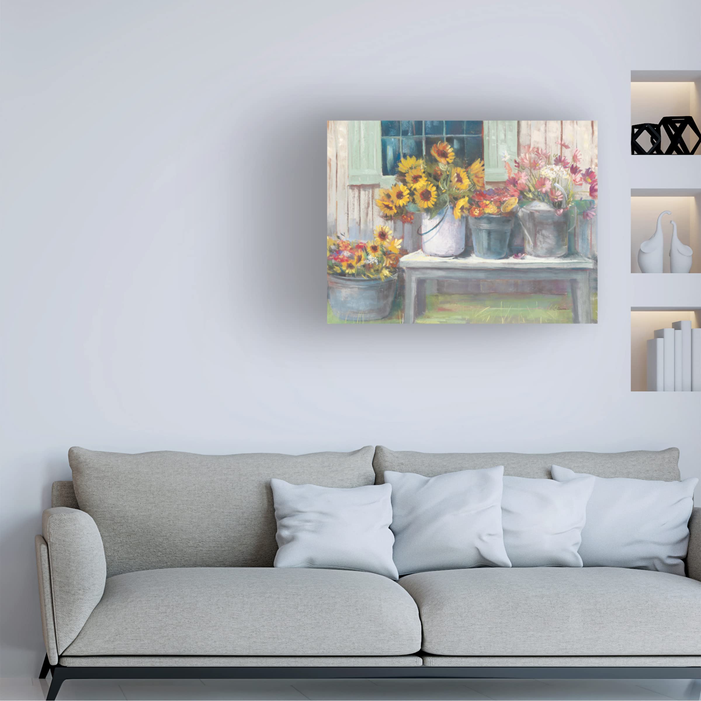 Trademark Fine Art 'Green Bench Bright' Canvas Wall Art by Carol Rowan - Perfect for Living Room, Bedroom & Office Decor