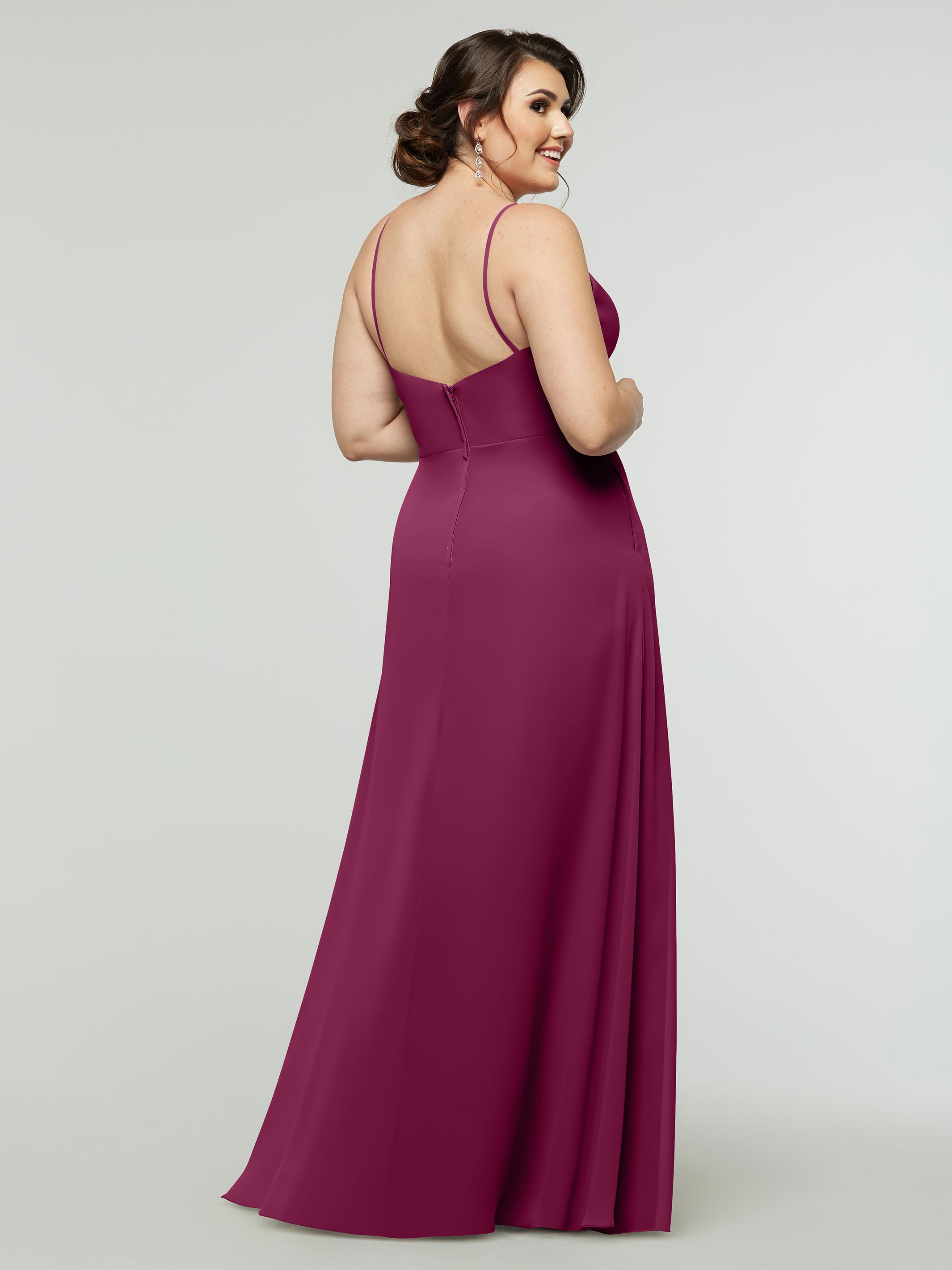 Elegant 80182 Chiffon A-Line Bridesmaid Dress with V-Neck & Spaghetti Straps - Perfect for Weddings, Formal Events & Special Occasions