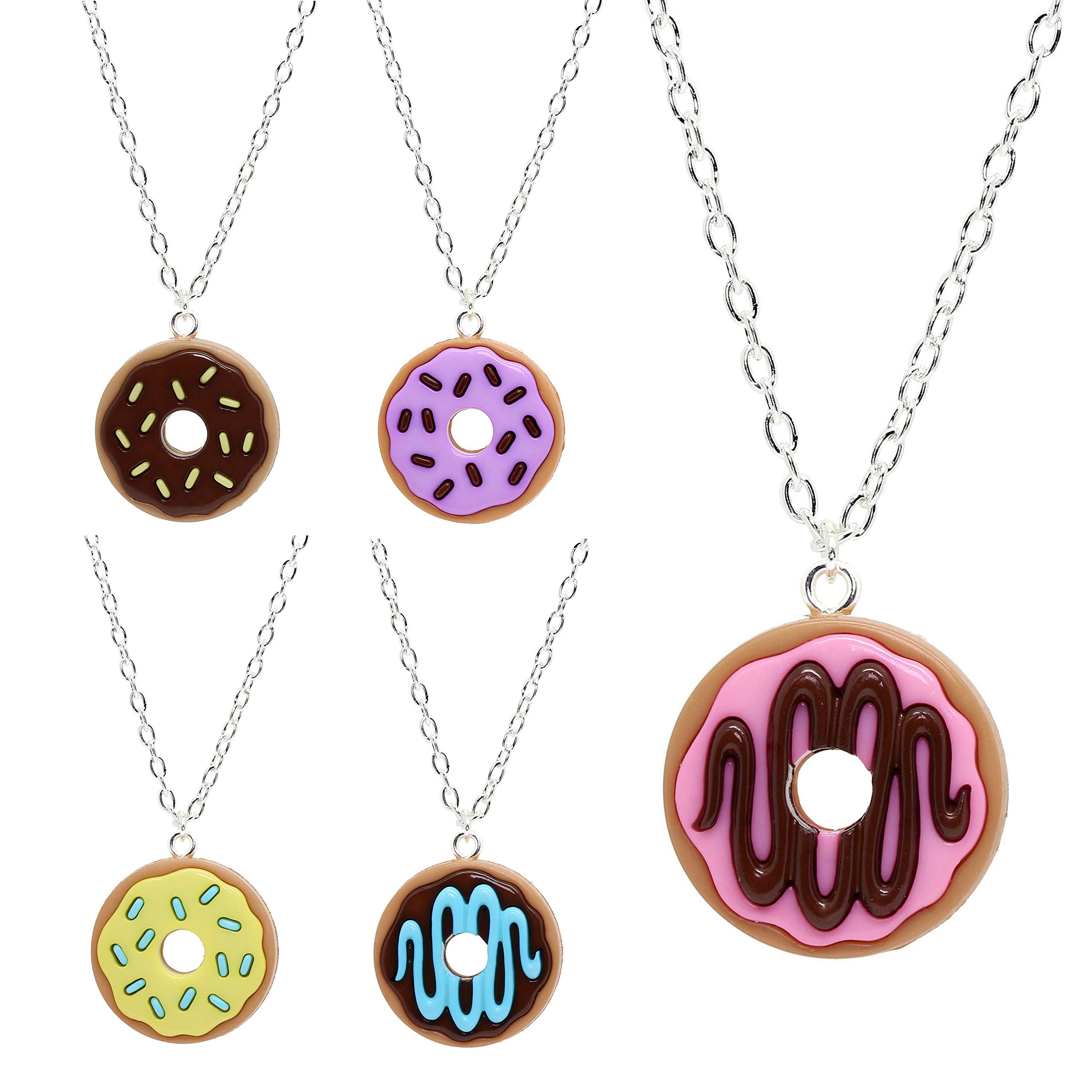 Bluebubble DONUT DAYS Food Charm Necklace - Cute Donut Pendant Jewelry Gift for Women, Teens, Girls | Birthday, Christmas, Valentine's Day Present | Perfect for Donut Lovers, Sweet Treat Enthusiasts
