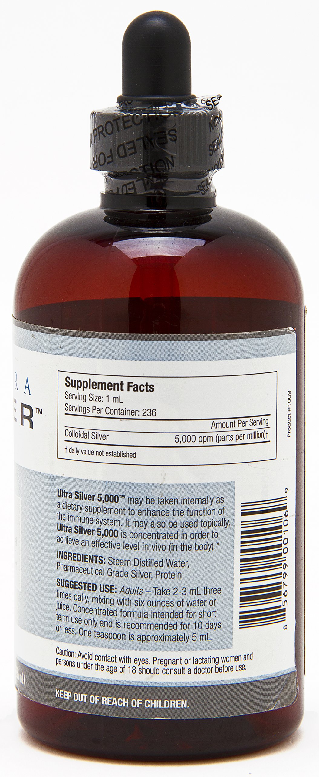 Ultra Silver® Colloidal Silver Supplement | 5,000 PPM, 8 Oz (236mL) in 2 Glass Bottles with Dropper | Immune Support Mineral Supplement | Pure Colloidal Silver for Daily Wellness & Immune Boost