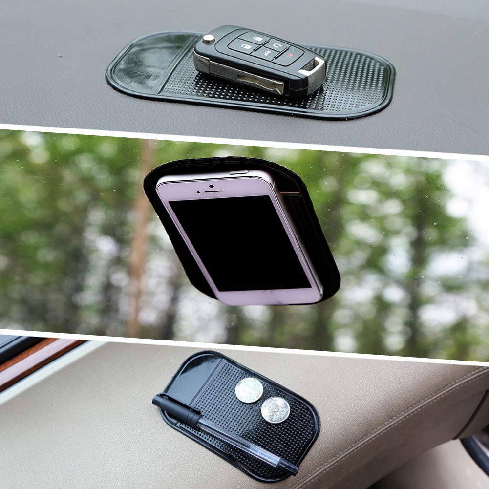 Non-Slip Car Dashboard Mat 10-Pack - Extra Thick Anti-Slide Pad for Radar Detector & Phone - Black - Perfect for Road Trips & Daily Commutes