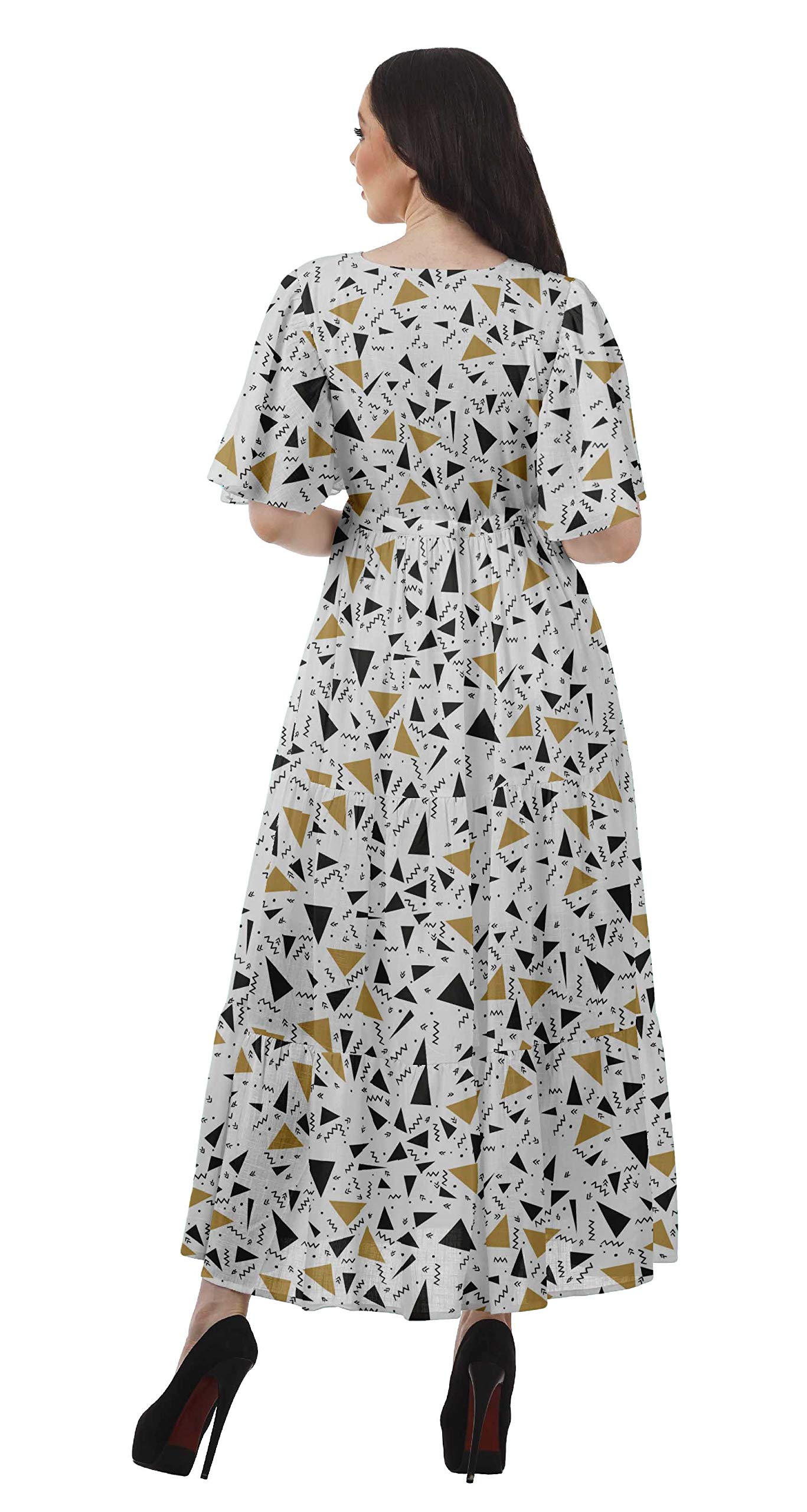 **Moomaya Women's Floral Printed Summer Dress - Short Sleeve Party & Casual Sundress - Perfect for Beach Vacations, Brunch Dates, and Outdoor Events**