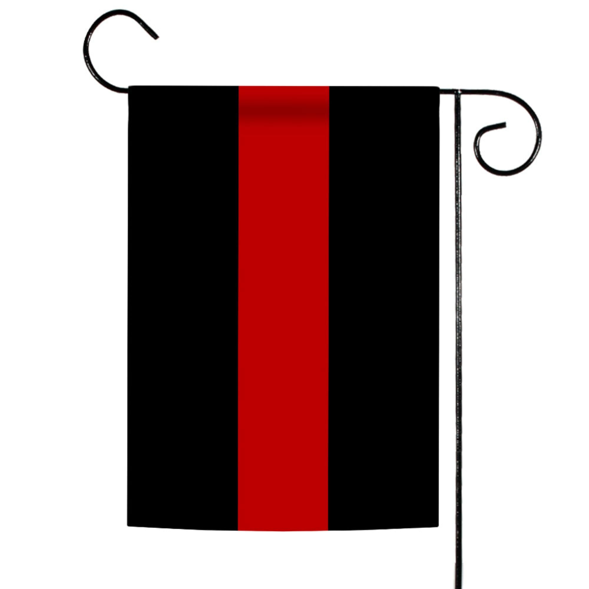 Toland Home Garden 1110868 Thin Red Line Fire Flag - 12x18 Inch Double Sided Outdoor Firefighter Garden Flag, Patriotic Yard Decoration for House, Front Porch & Fire Station Display