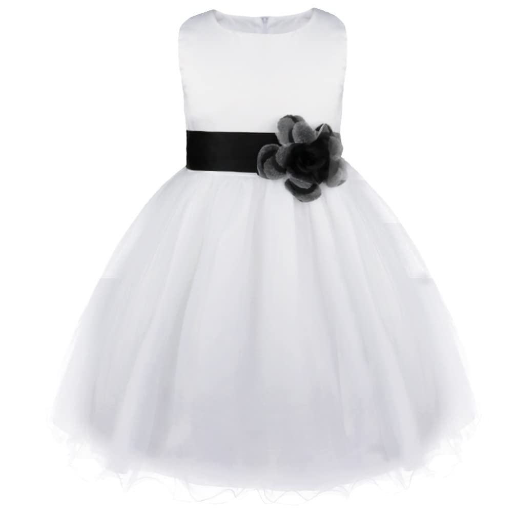 JEEYJOO Girls Flower Dress - Princess Pageant Party Gown, Sleeveless Tulle Baptism Dress for Weddings & Special Occasions | Perfect for Flower Girls, Birthday Parties & Christening Ceremonies