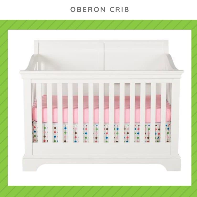 Oberon Crib Full-Size Conversion Kit with Bed Rails - White | Safe Toddler Bed Transition | Nursery to Big Kid Room Upgrade