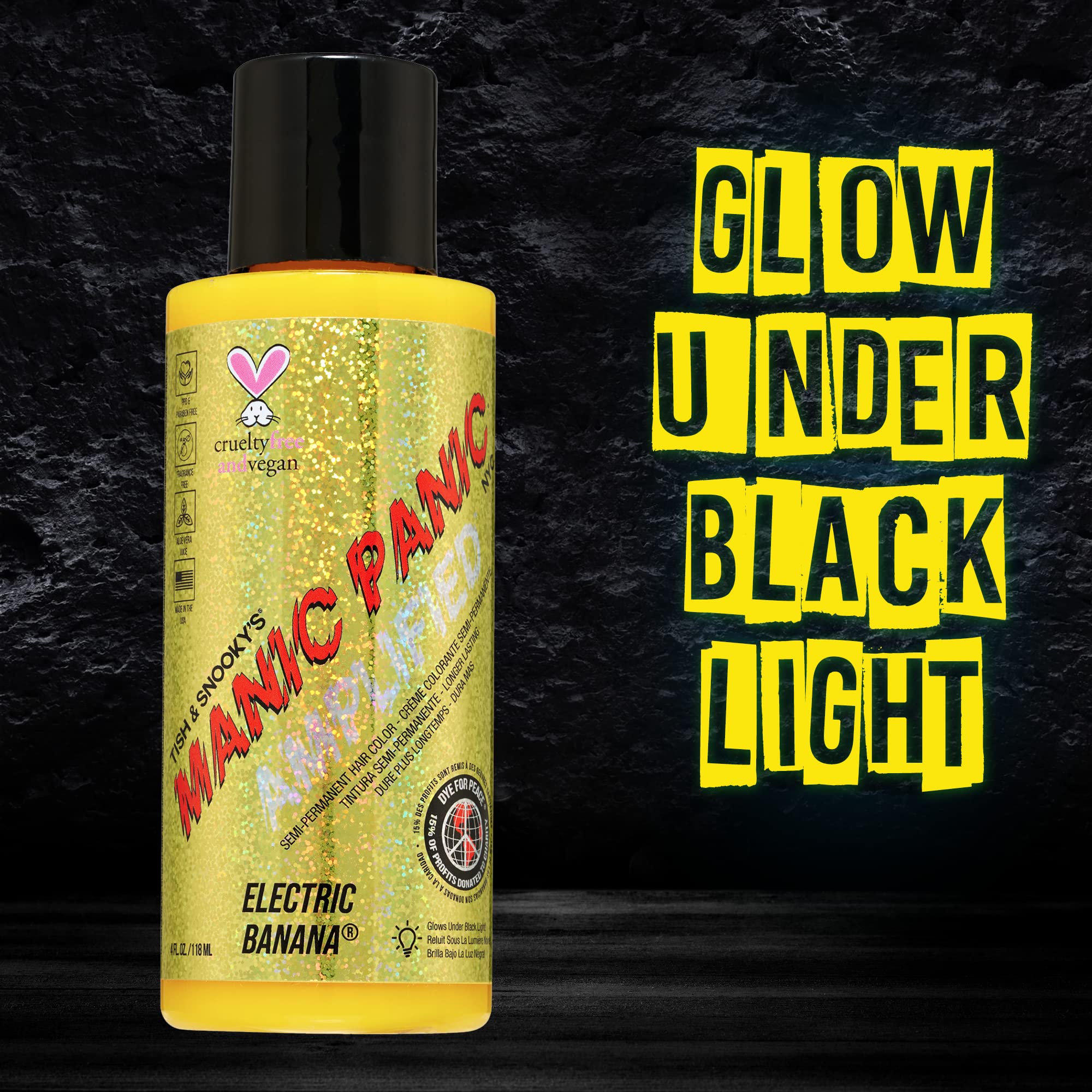 MANIC PANIC Electric Banana Semi-Permanent Hair Dye - Vibrant Yellow Hair Color for Bold Looks - Perfect for Cosplay, Halloween & Creative Self-Expression