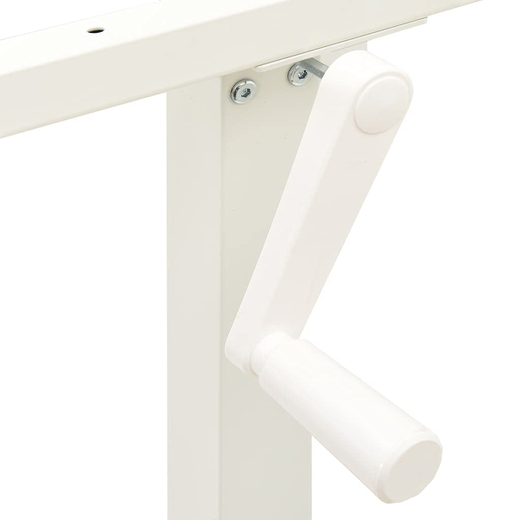 Adjustable Standing Desk Frame with Hand Crank - White Ergonomic Sit Stand Desk Base for Home Office & Computer Workstations | Perfect for Remote Work, Gaming & Study Spaces