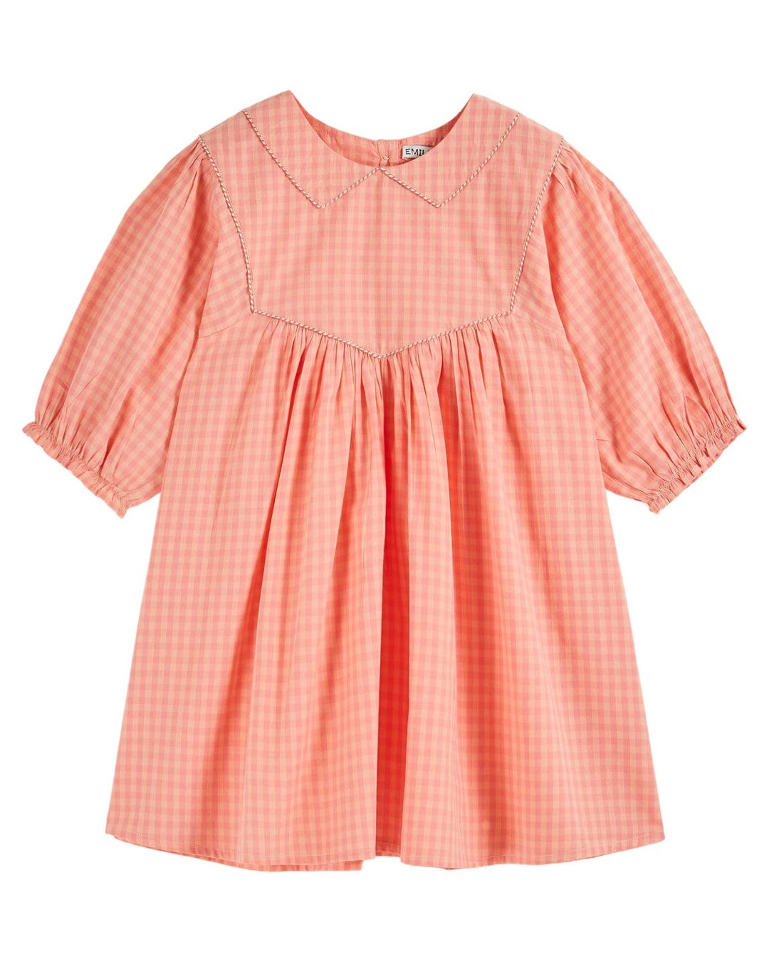 Emile et Ida Gingham Vichy Pivoine Dress - Floral Print Summer Dress for Women, Casual & Party Wear, Perfect for Beach Vacations & Date Nights