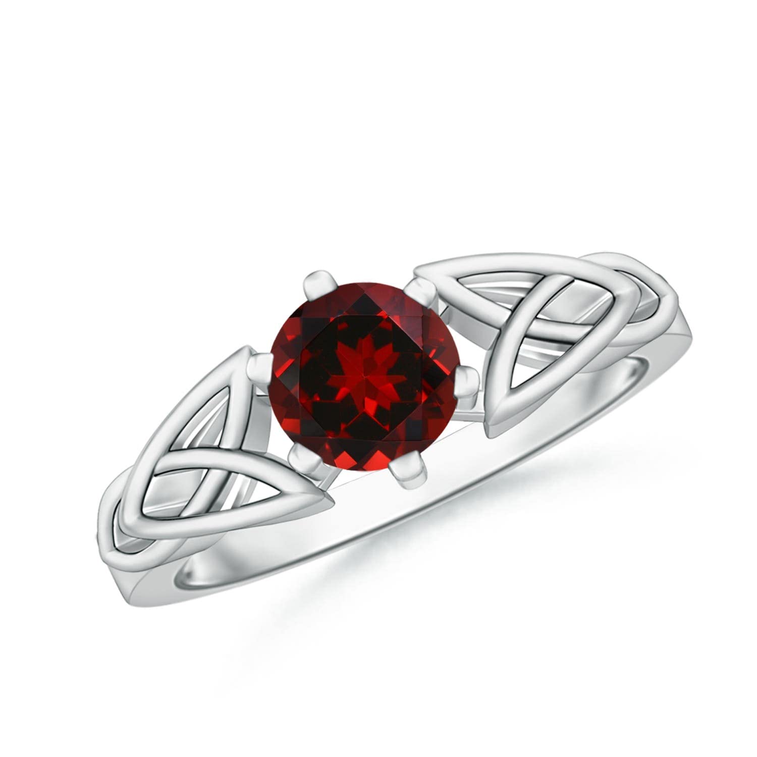Angara Natural Garnet Solitaire Ring for Women - 14K Solid Gold/Platinum January Birthstone Jewelry | Elegant Gift for Her, Birthday, Wedding, Anniversary & Engagement | Perfect for Everyday Wear, Date Nights & Special Occasions