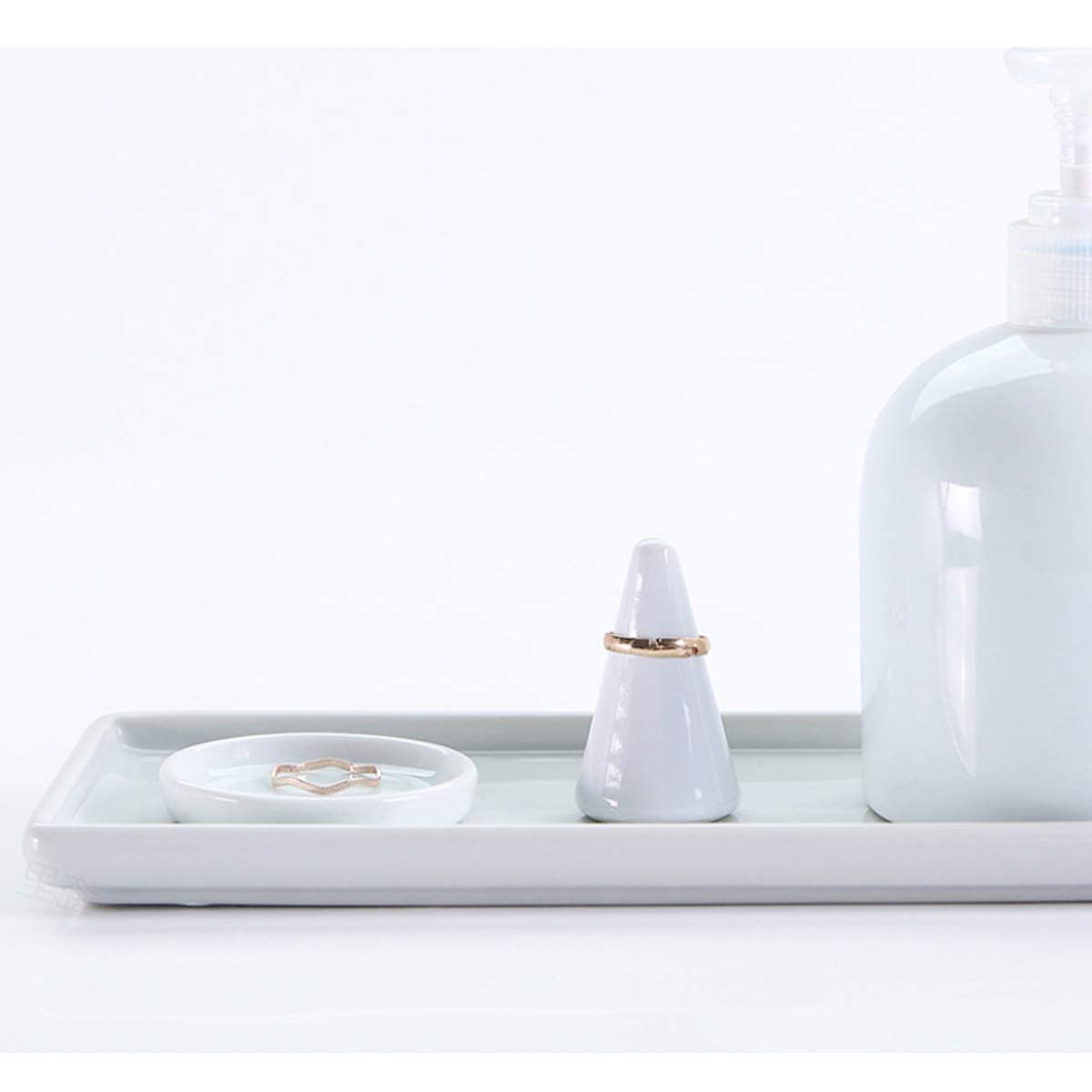 Ceramic Toothbrush Holder for Bathroom - Large Countertop Organizer with Toothpaste & Dental Floss Storage - Perfect for Vanity, Makeup Brushes & Dental Care Essentials (White) - Ideal for Bathroom Counter, Sink Area & Home Organization
