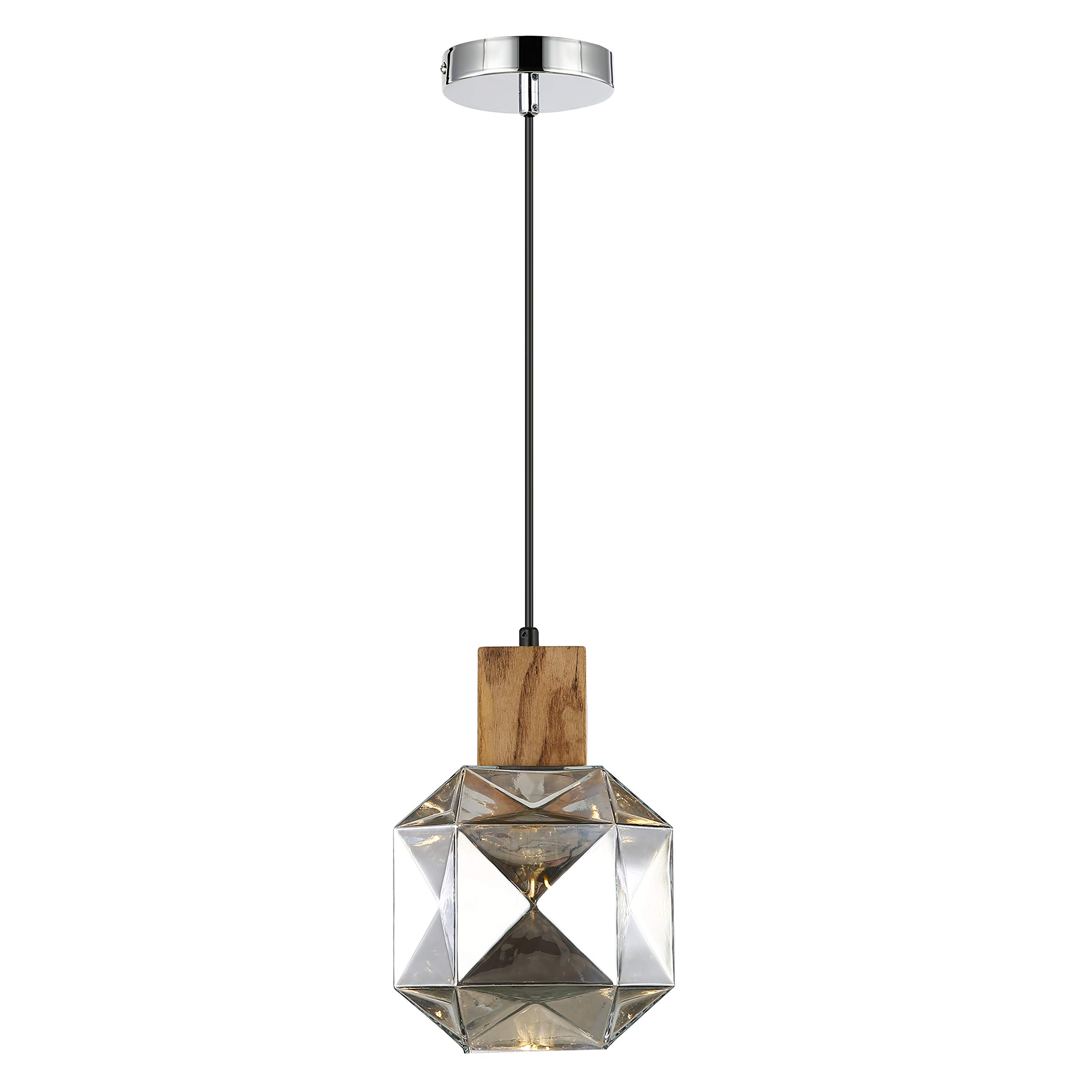 LS-C396-CH Cassis Pendant Light in Chrome Finish - Modern Hanging Fixture for Dining Room, Kitchen Island & Bedroom Lighting