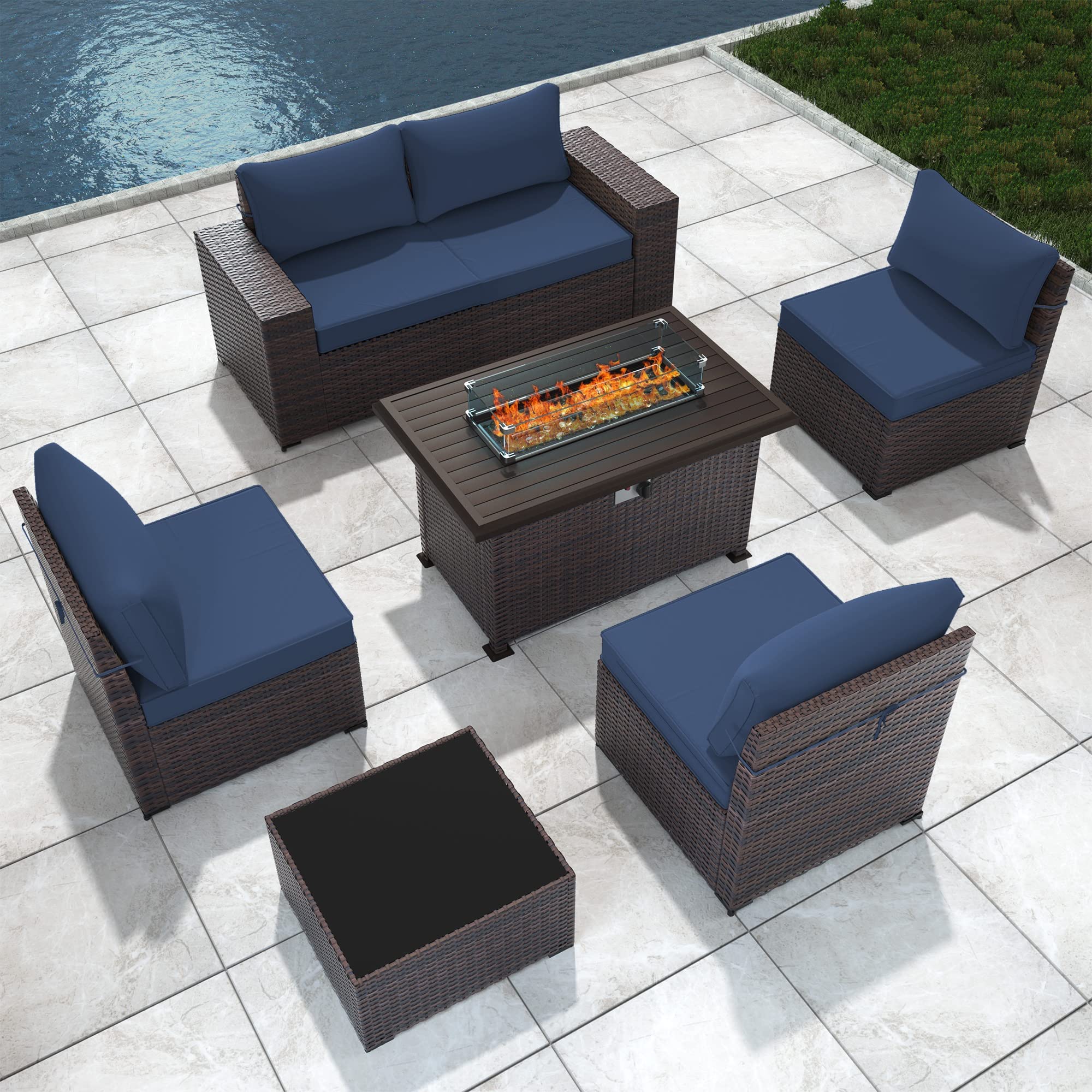 7-Piece Outdoor Patio Furniture Set with 43