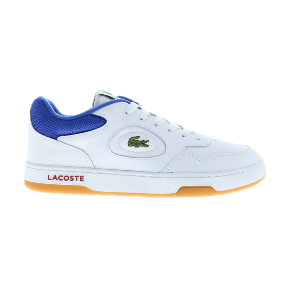 Lacoste Men's Lineset 124 Sneakers - White & Blue Gum Sole Casual Shoes for Men | Perfect for Walking, Running & Everyday Wear