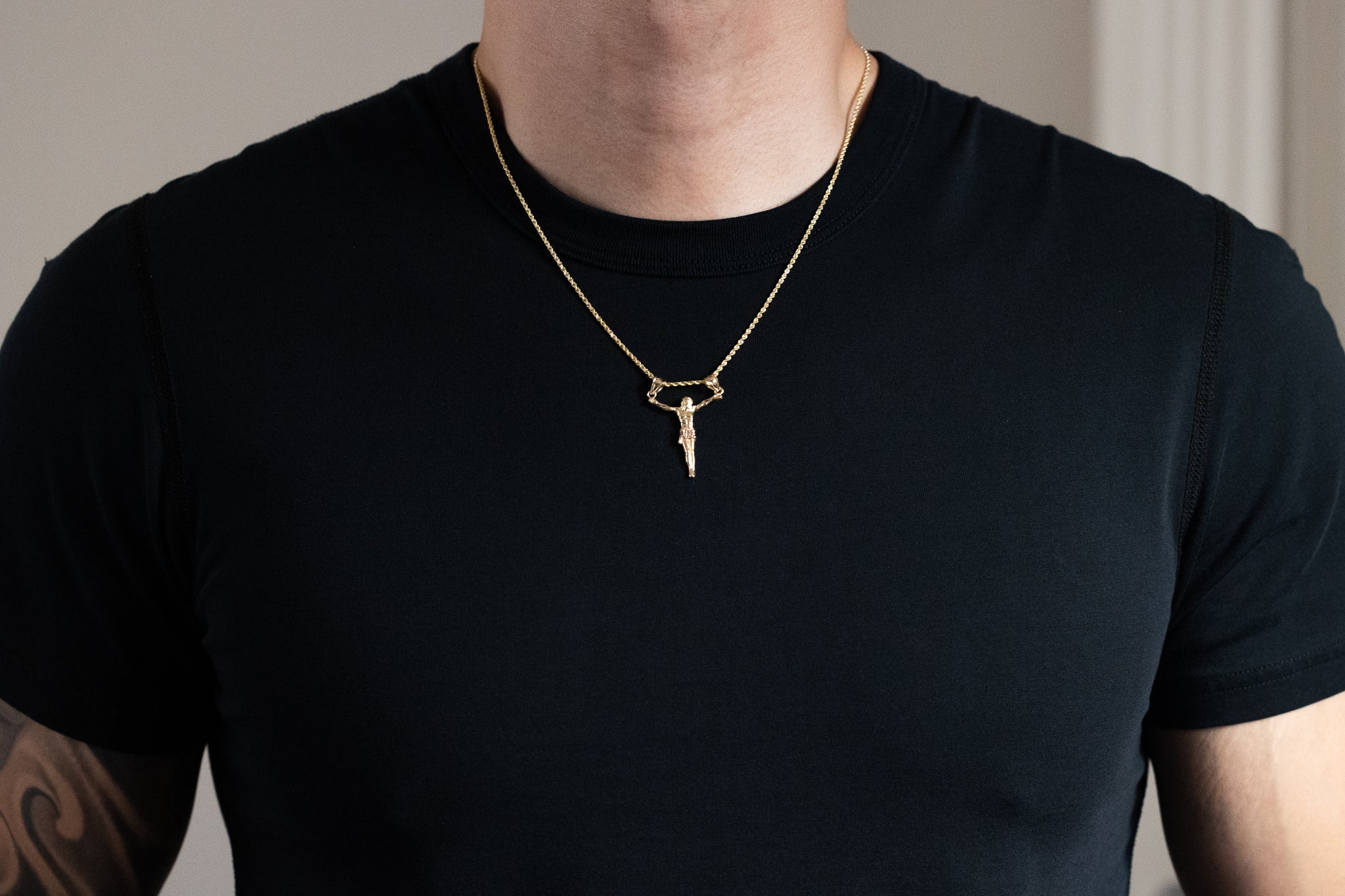 Gold Large Jesus Christ Body Pendant Necklace - Model 0084 - Religious Jewelry for Men & Women - Perfect for Church, Gifts & Faith Expressions