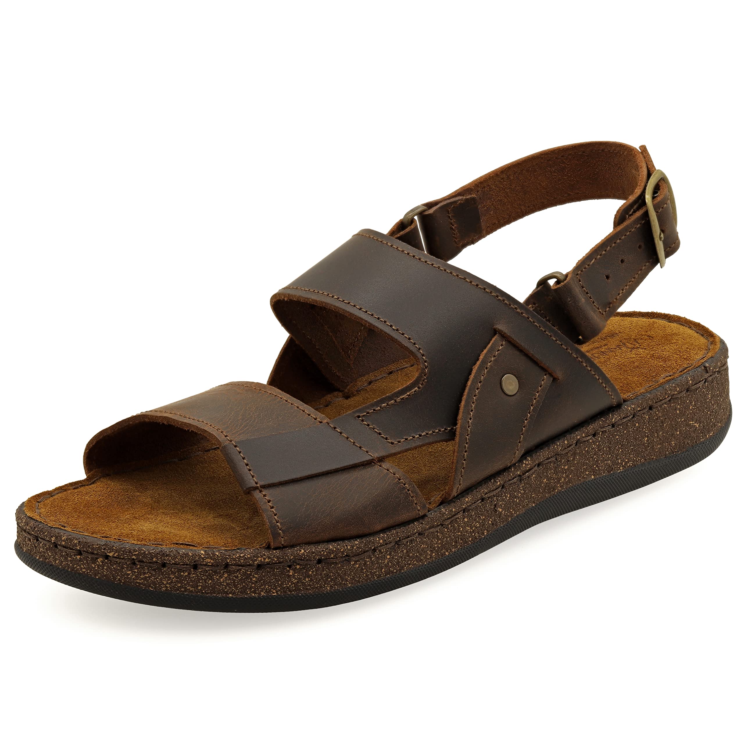 **Handmade Ancient Greek Style Leather Sandals for Men – Adjustable Buckle Open Toe Sandals – Premium Summer Shoes for Beach, Travel & Casual Wear**