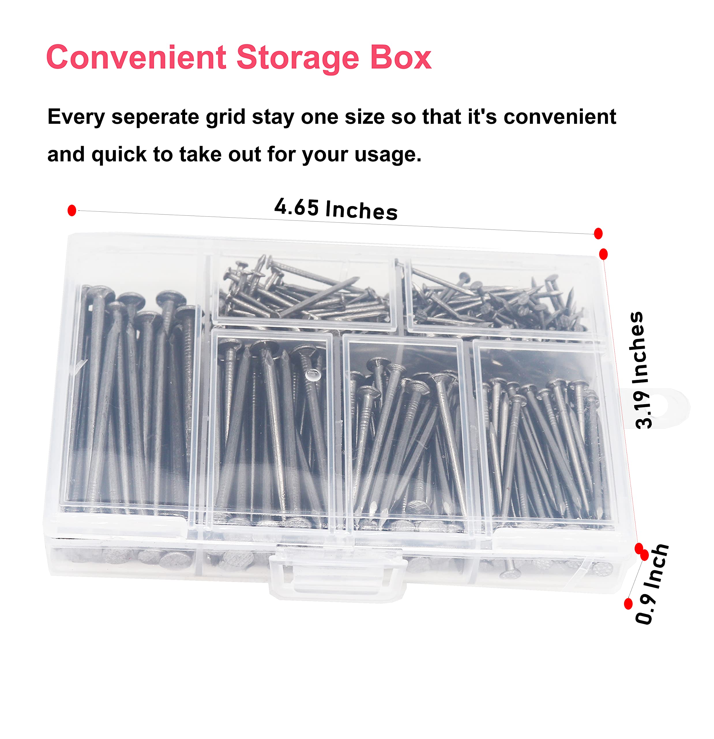 415-Piece Picture Hanging Kit with 8oz Anti-Slip Claw Hammer - Includes Common Nails, Wood Nails, Wall Hooks & Picture Hangers - Perfect for Home Decor, Photo Frames, Mirror Installation & DIY Projects