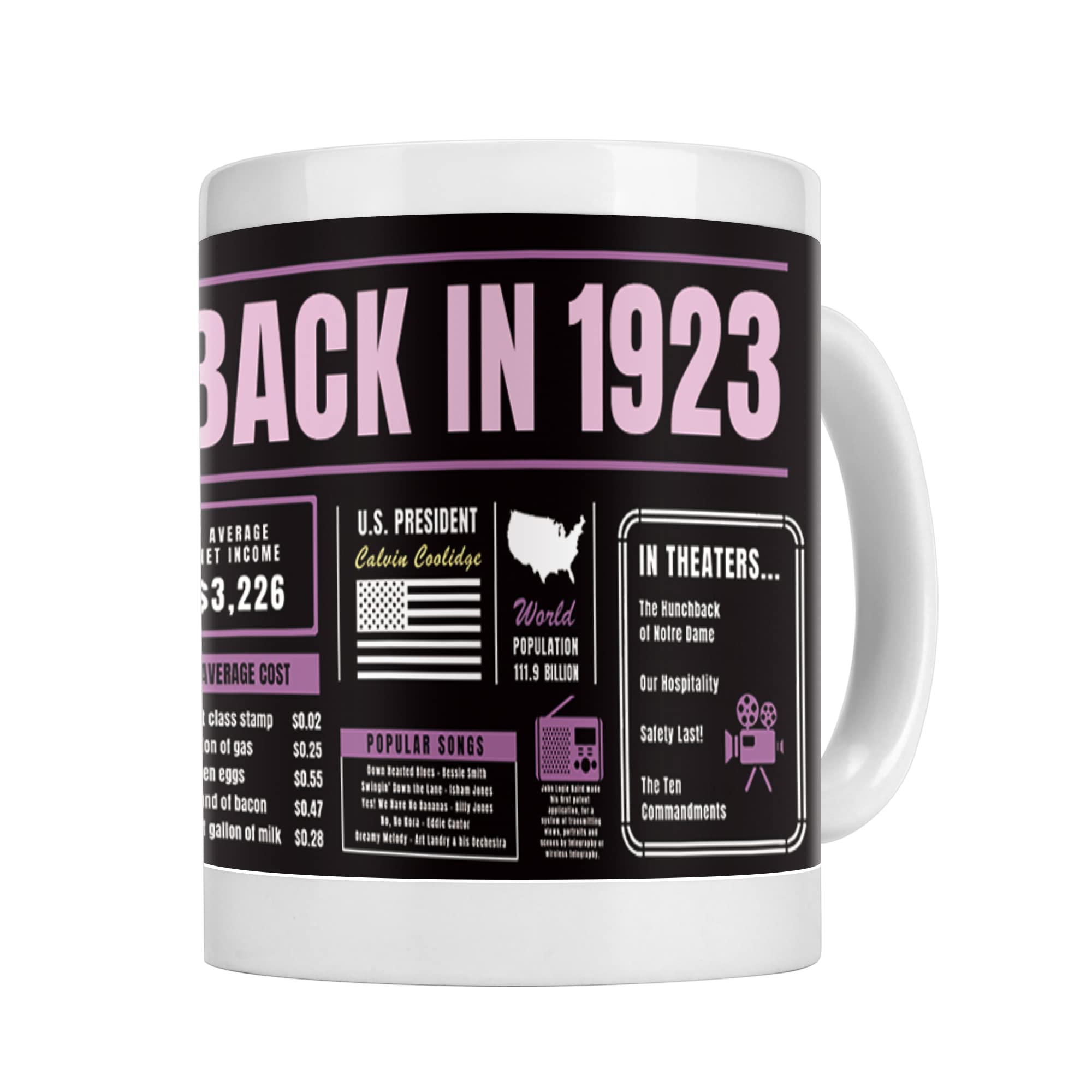 1923 Vintage 100th Birthday Coffee Mug - 11Oz Ceramic Cup for Women, Men, Friends & Coworkers | Perfect 100 Year Old Birthday Gift & Party Decorations (Great for Office Celebrations, Retirement Parties & Milestone Anniversaries)