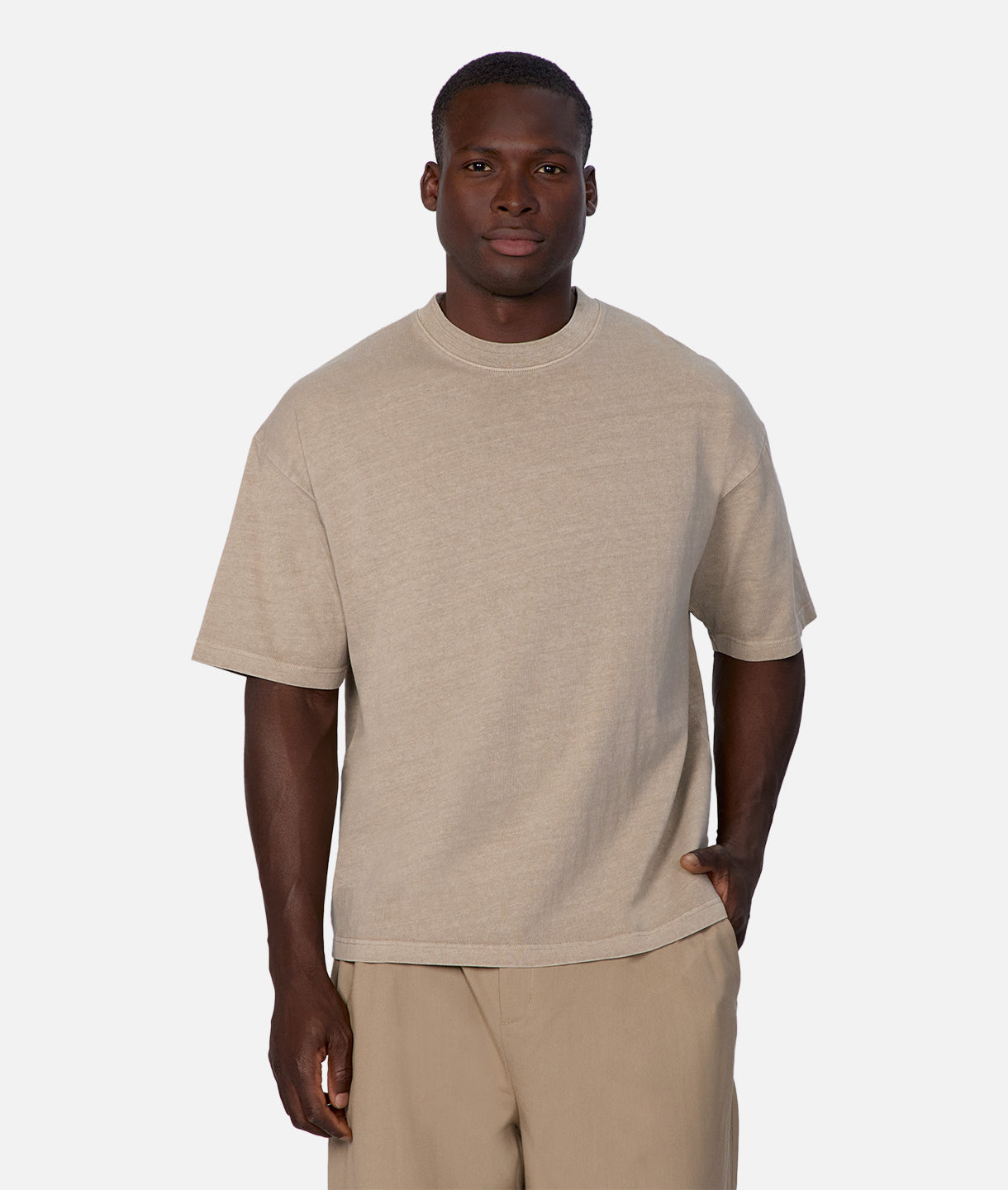 The Del Mar Tee - Soft Cotton Crewneck T-Shirt for Men & Women in Tan | Casual Everyday Wear & Layering Essential