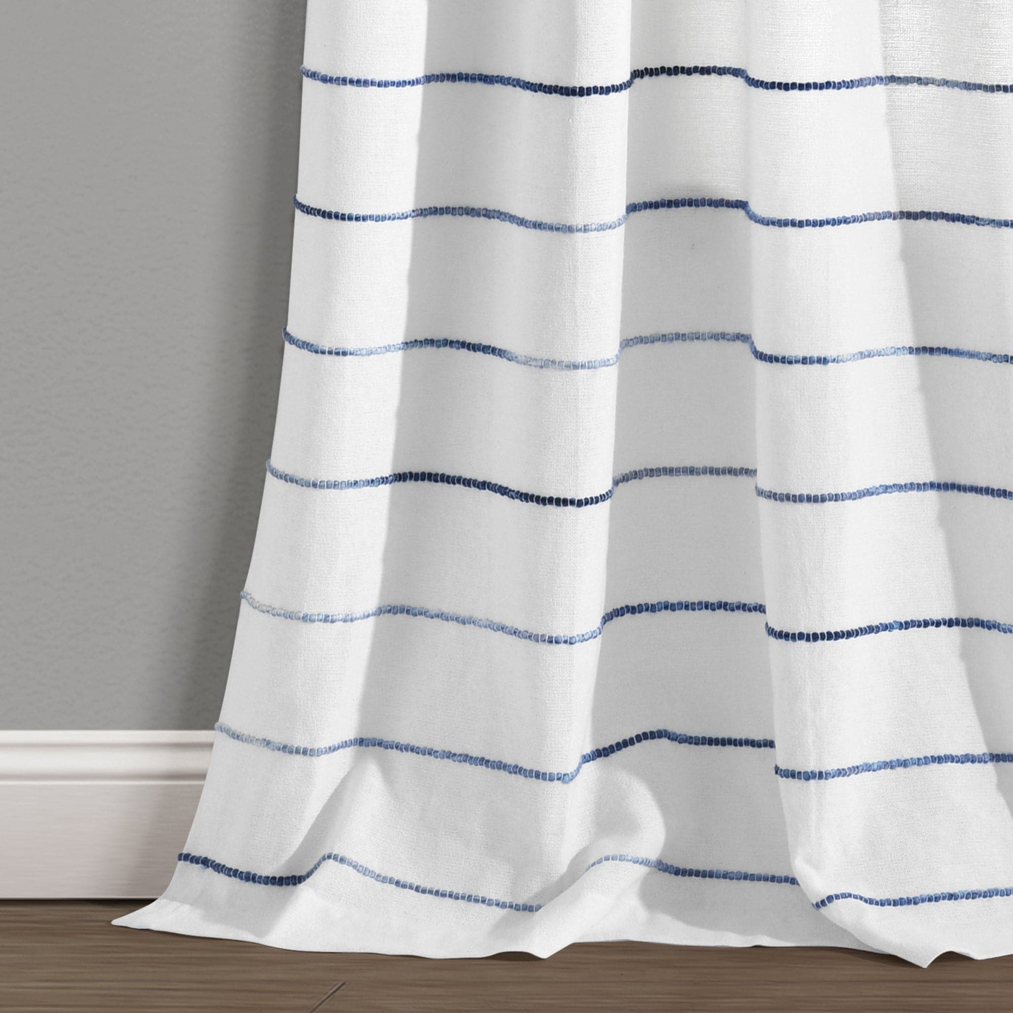 Ombre Stripe Yarn Dyed Recycled Cotton Blend Curtains - Eco-Friendly Window Panels for Living Room, Bedroom & Nursery - Light Filtering & Privacy Sheer Drapes