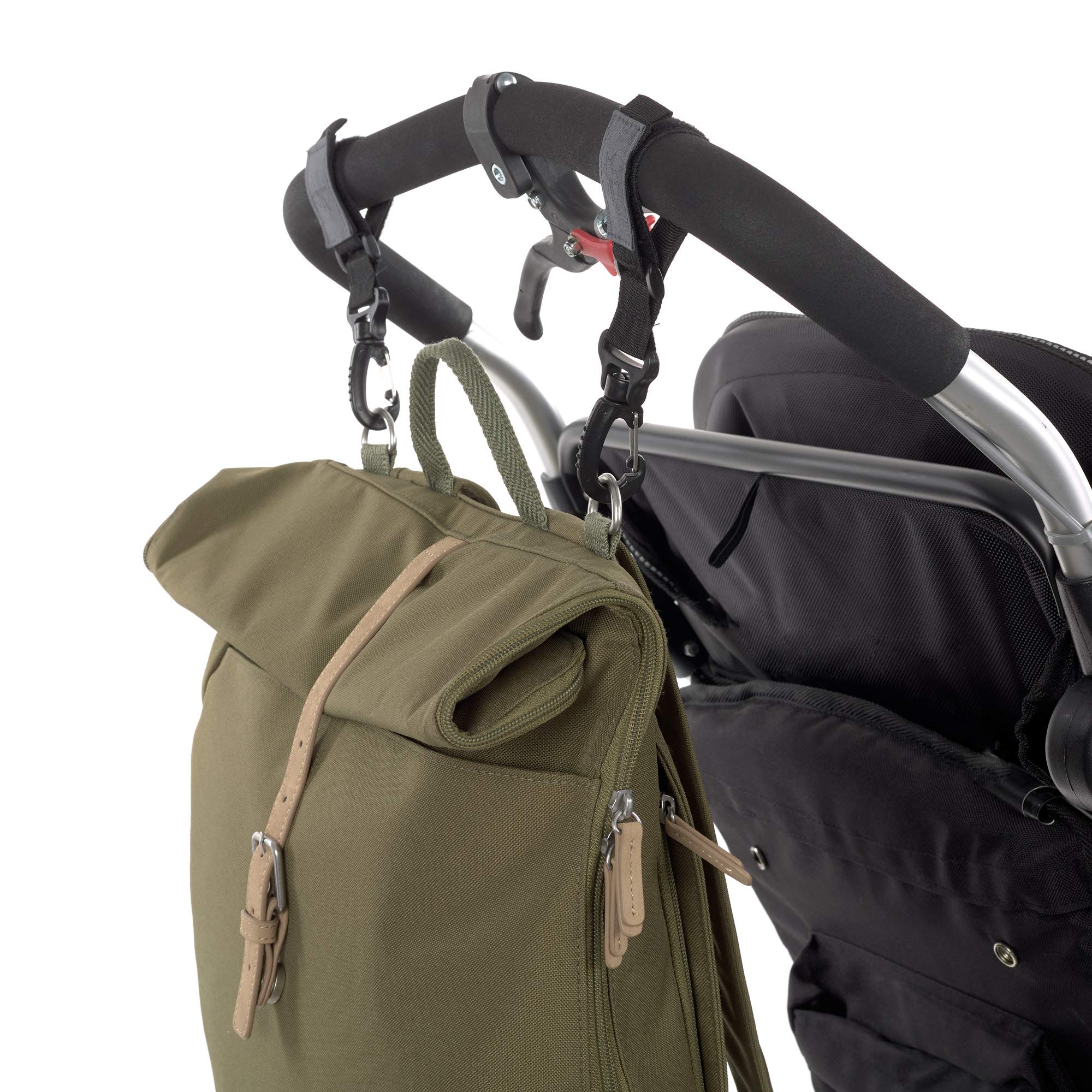 Lässig Green Label Olive Rolltop Backpack Diaper Bag - Large Waterproof Baby Bag for Travel, Daycare & Parenting Essentials | Stylish & Spacious Diaper Backpack for Moms & Dads