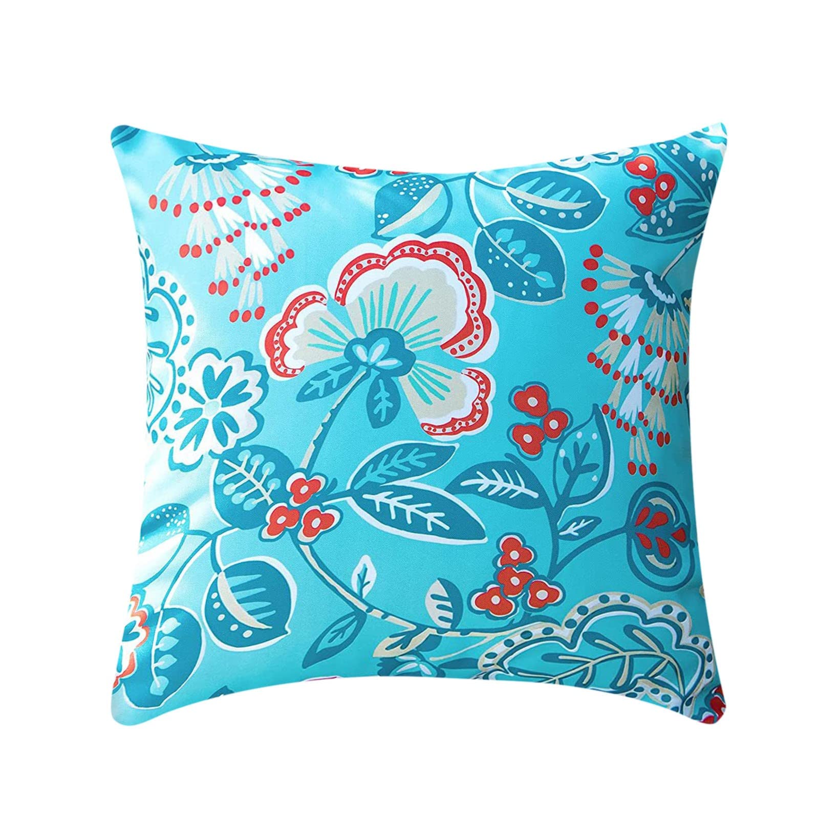 17.7x17.7 Inch Waterproof Outdoor Decorative Pillow Cover - Geometric Print Brown Sofa Cushion Case - Durable All-Weather Fabric for Patio, Garden & Living Room Decor