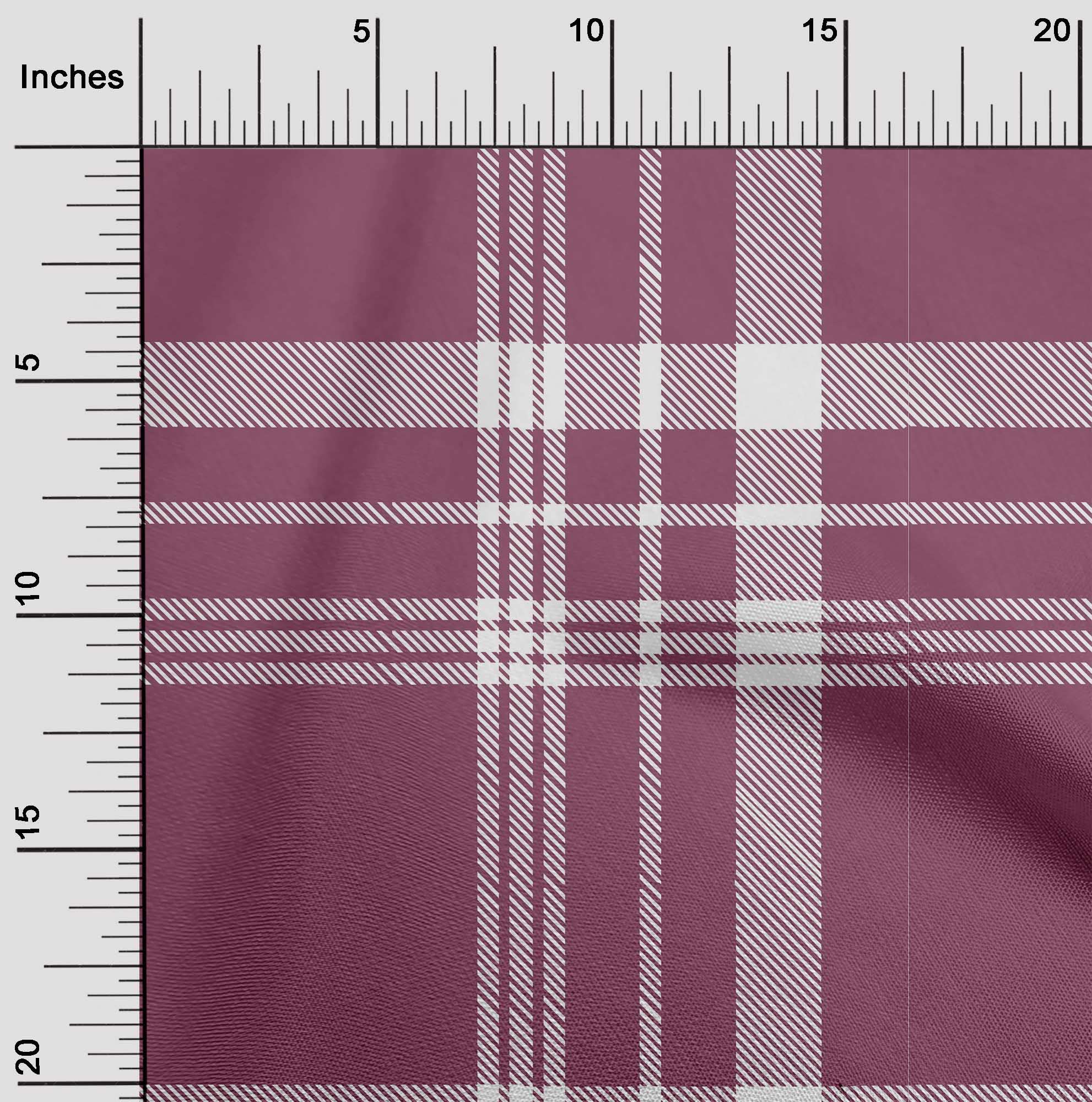 oneOone Rayon Wine Fabric Check Print - 56 Inch Wide Sewing Fabric by The Yard for DIY Clothing & Dressmaking - Perfect for Blouses, Skirts, and Home Decor Projects