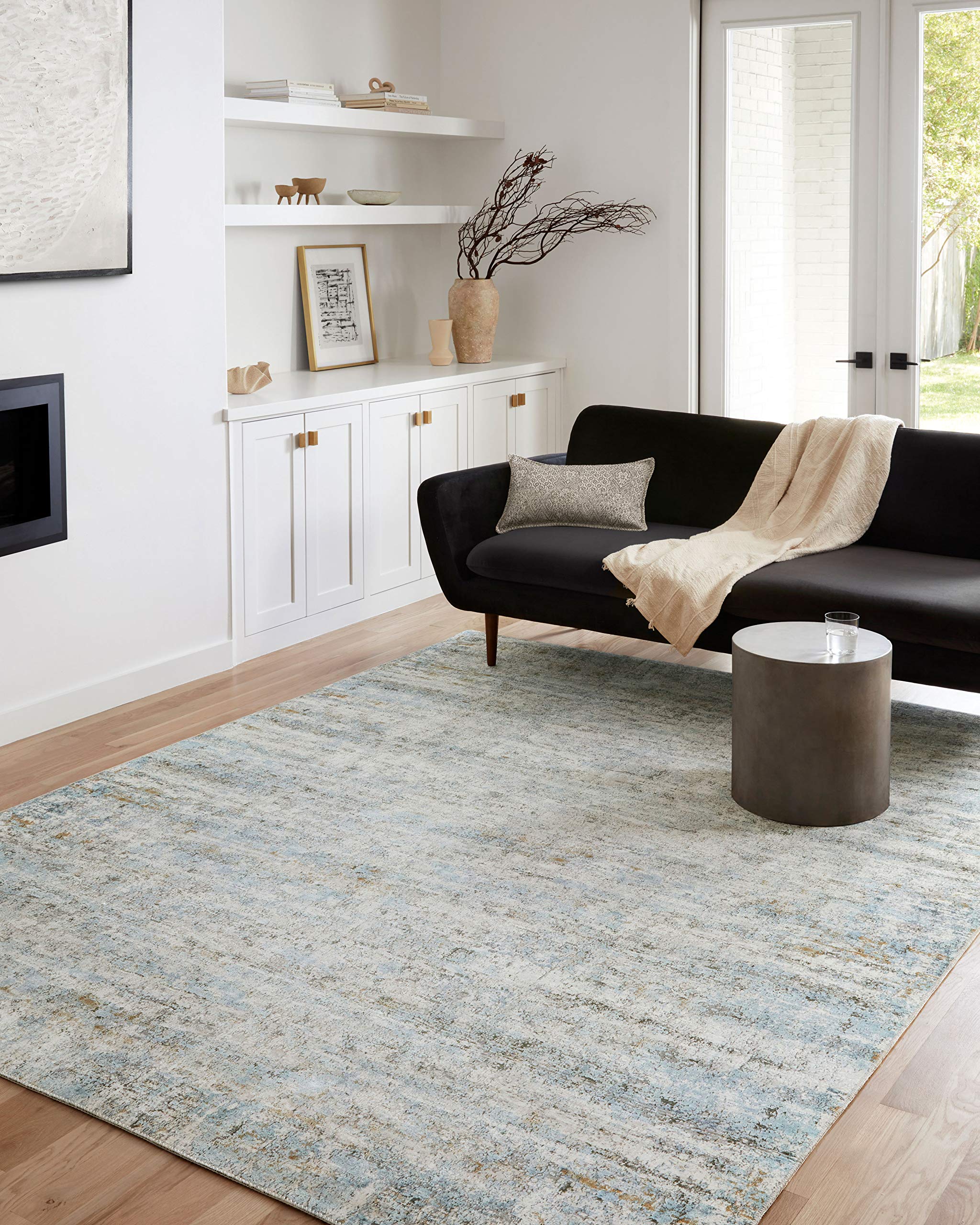 Loloi II Drift Collection DRI-03 Ivory/Sky Modern Area Rug 2'6